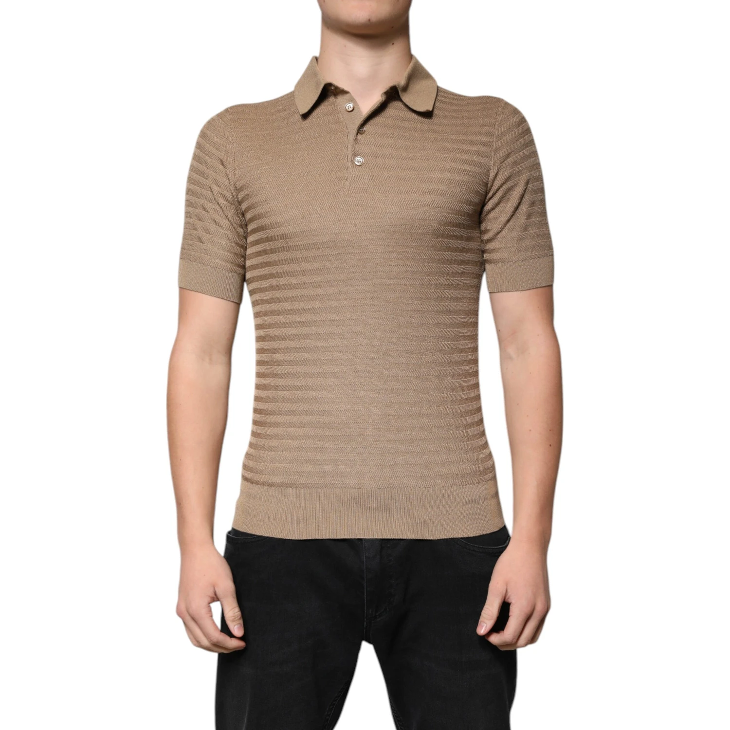 Brown Collared Short Sleeves Polo T-shirt