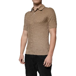 Brown Collared Short Sleeves Polo T-shirt