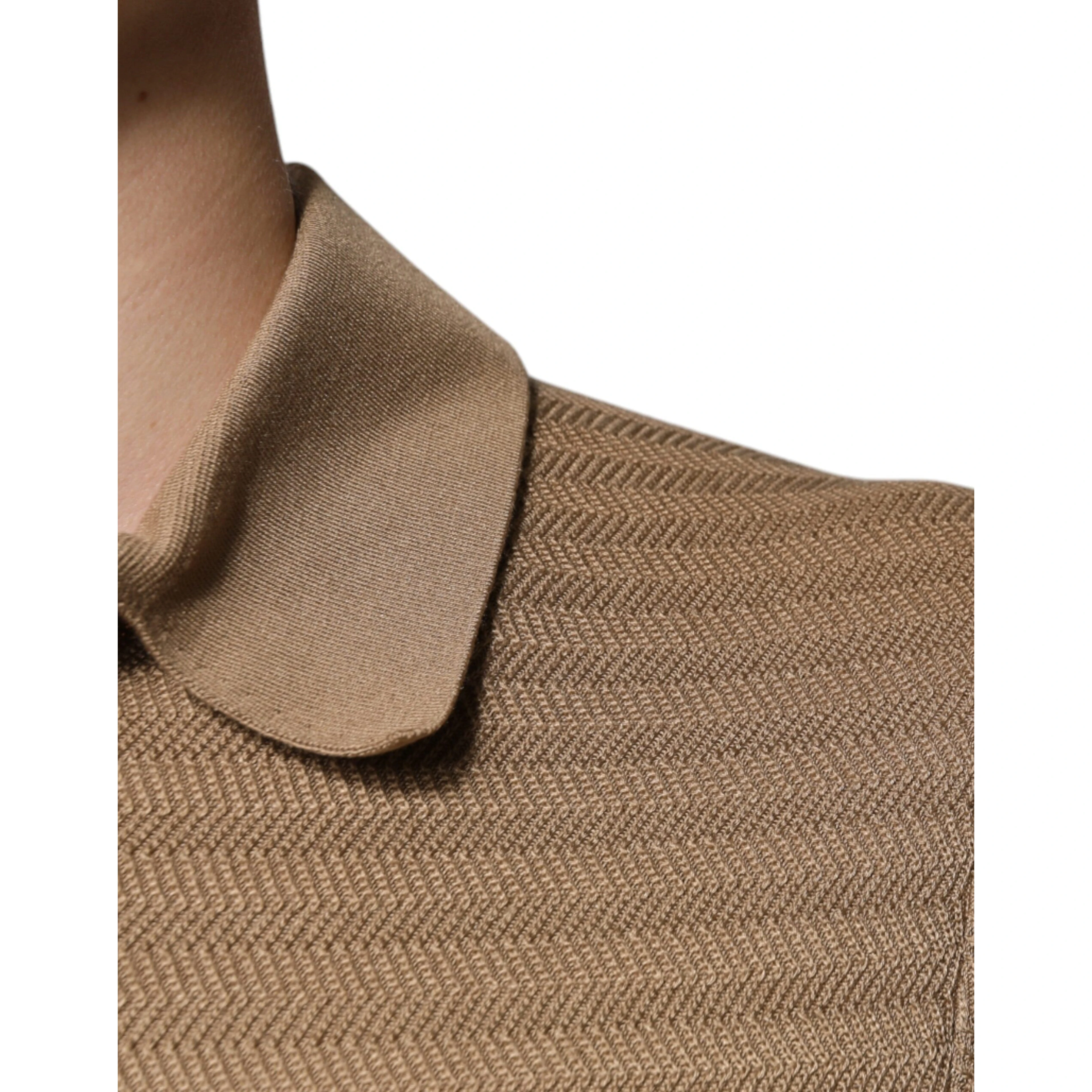 Brown Collared Short Sleeves Polo T-shirt