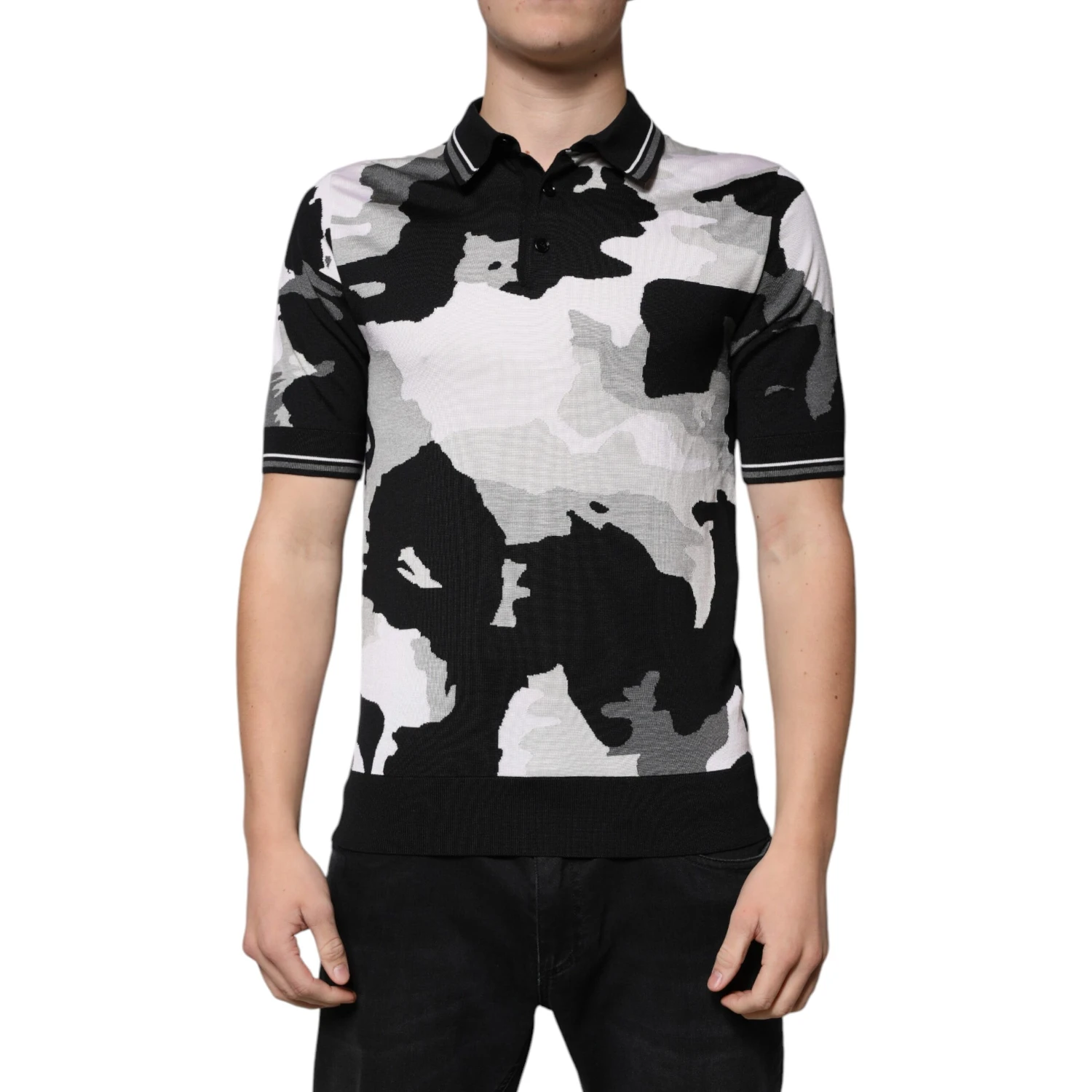 Multicolor Camouflage Collared Polo T-shirt
