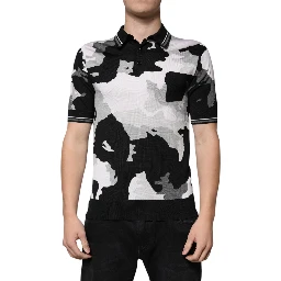 Multicolor Camouflage Collared Polo T-shirt