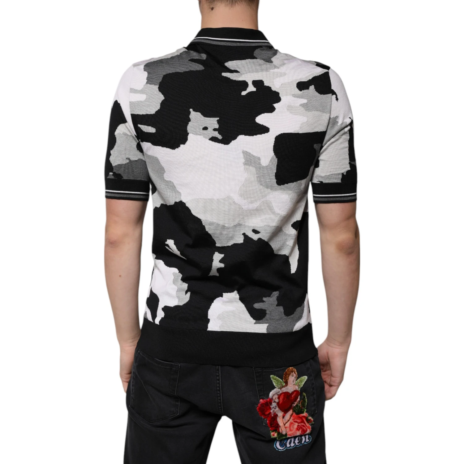 Multicolor Camouflage Collared Polo T-shirt