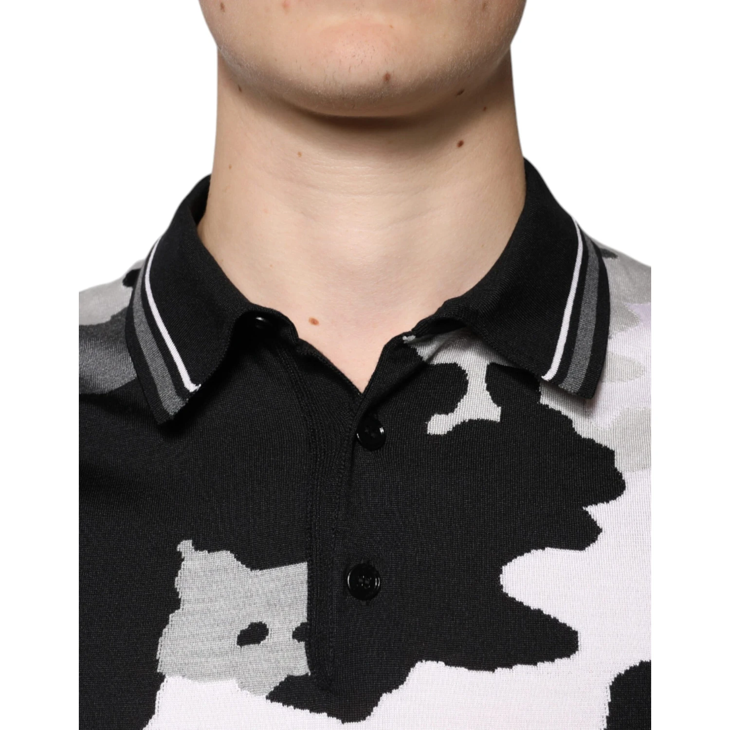 Multicolor Camouflage Collared Polo T-shirt