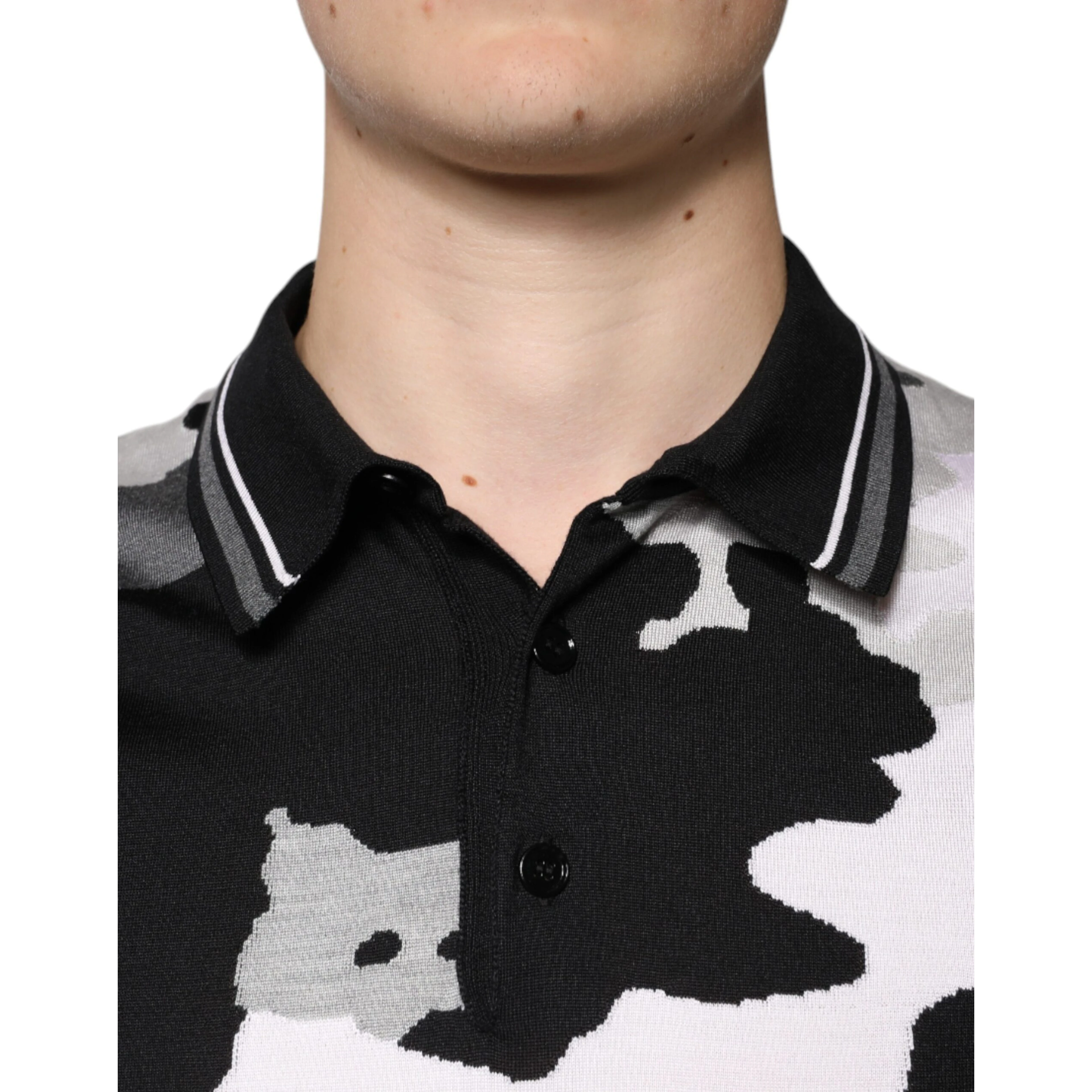 Multicolor Camouflage Collared Polo T-shirt
