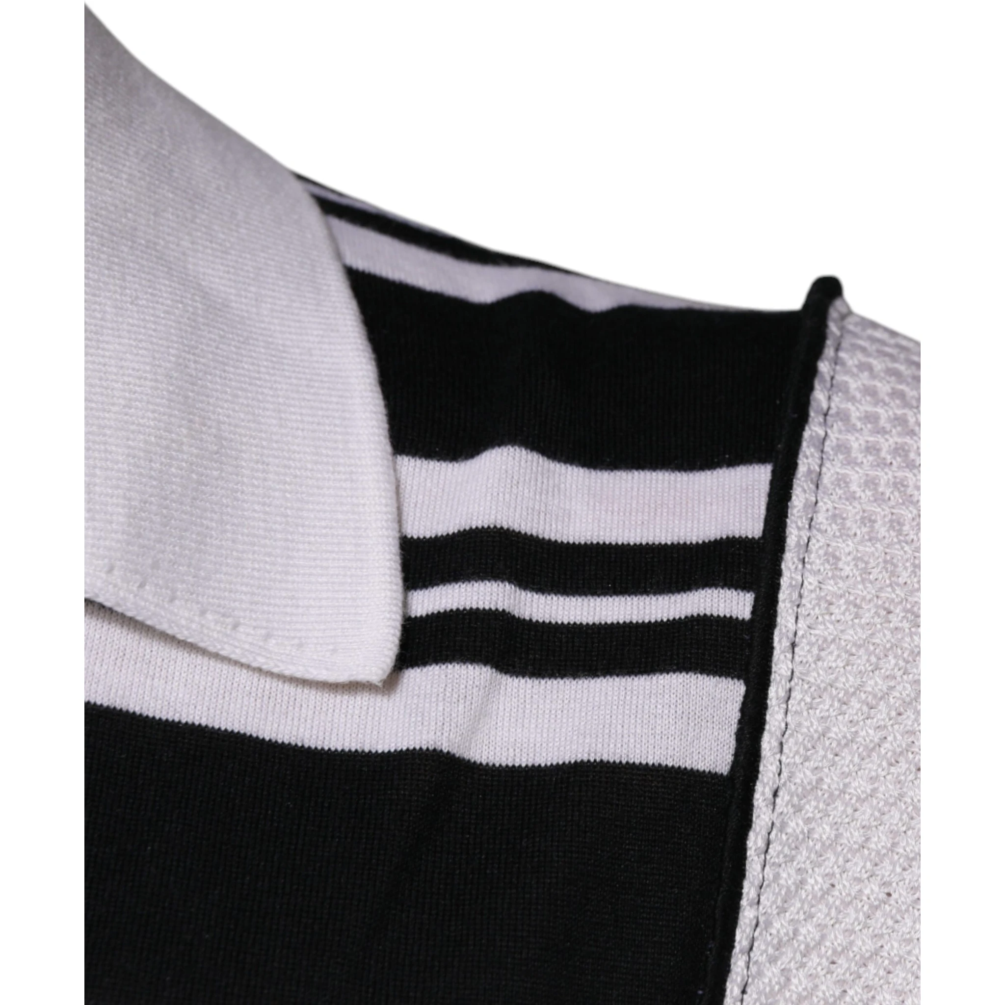 Black White Stripes Collared Polo T-shirt