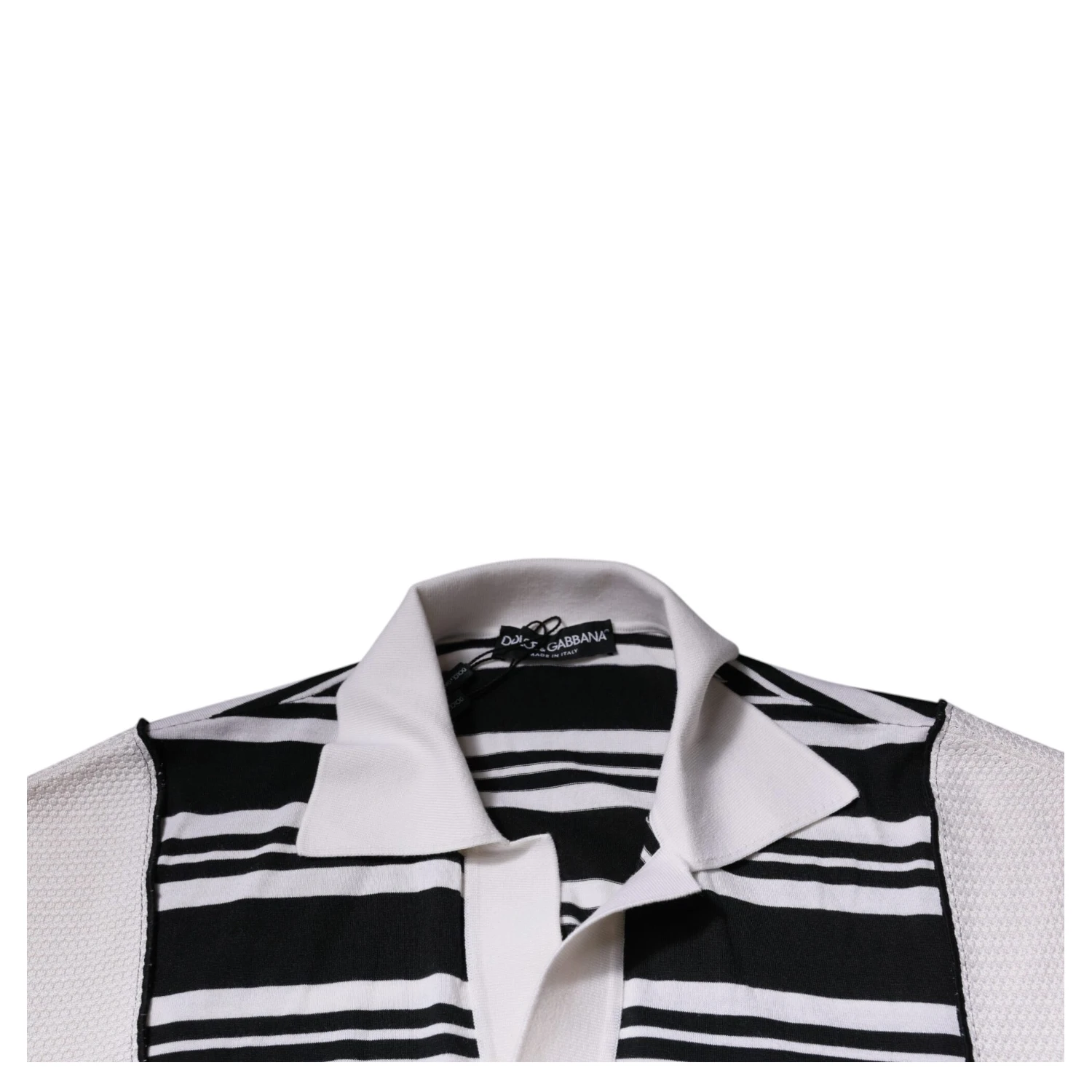 Black White Stripes Collared Polo T-shirt