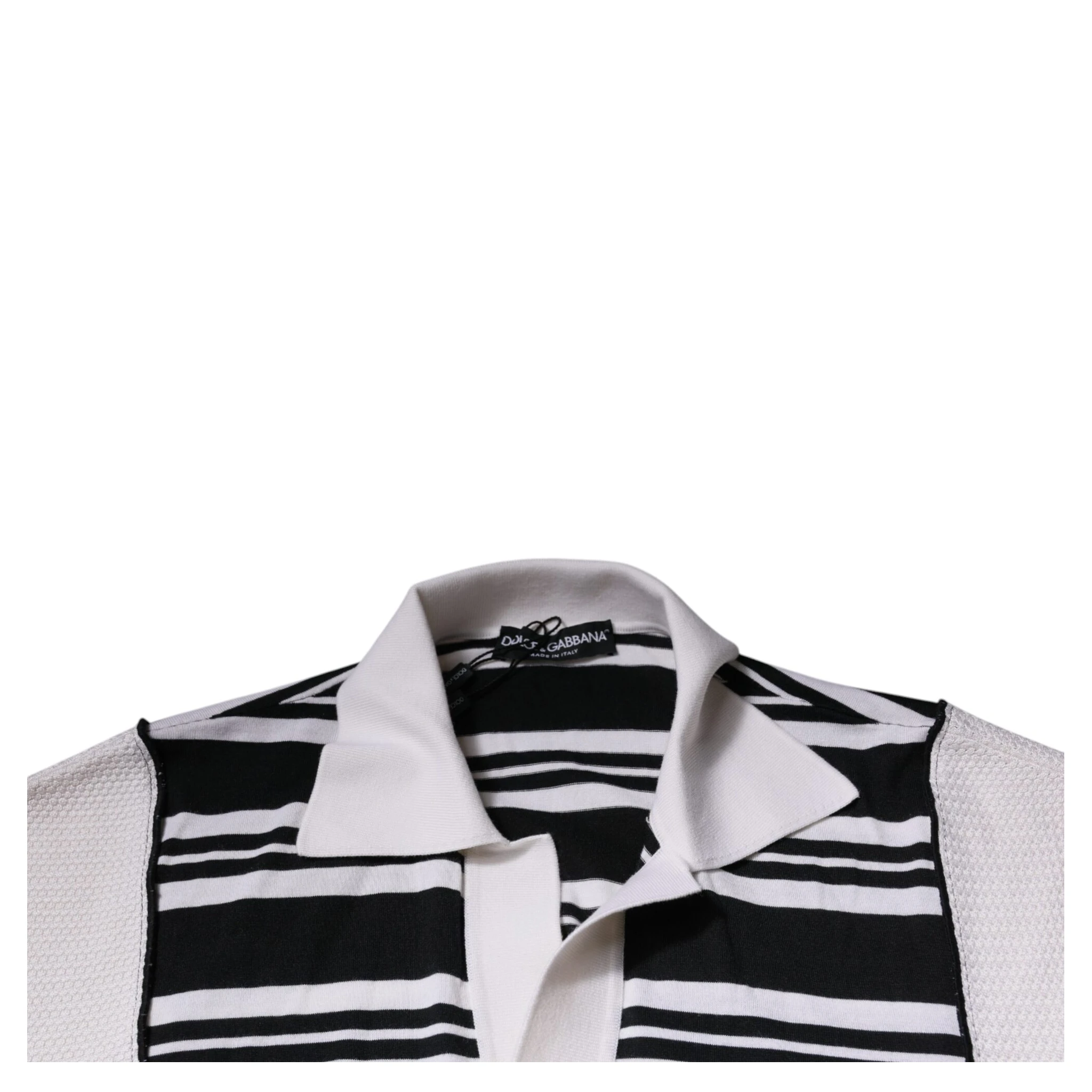 Black White Stripes Collared Polo T-shirt