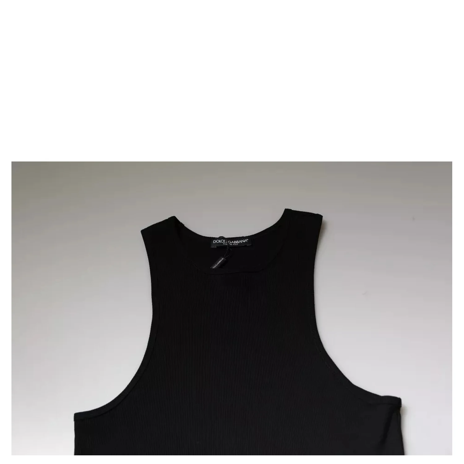 Black Cotton Sleeveless Round Neck Tank T-shirt