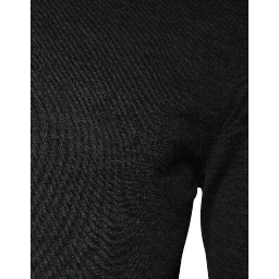 Gray Wool Knit Turtleneck Pullover Sweater