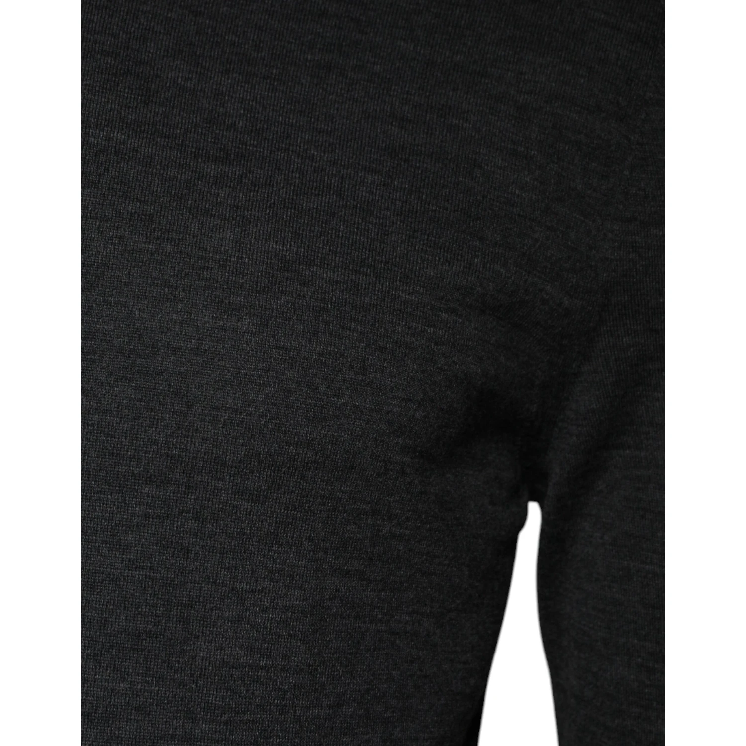Gray Wool Knit Turtleneck Pullover Sweater