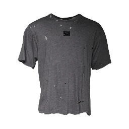 Gray Logo Crew Neck Short Sleeves T-shirt