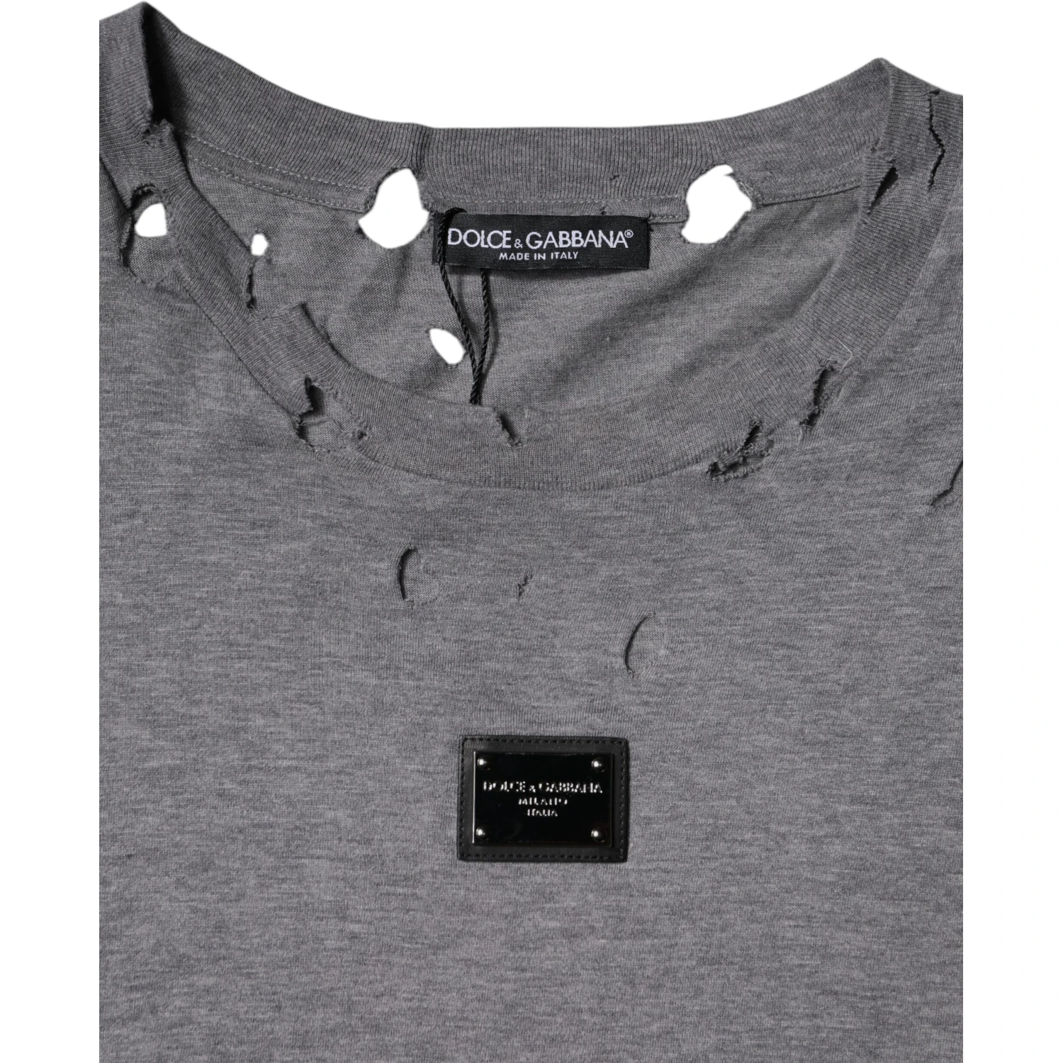 Gray Logo Crew Neck Short Sleeves T-shirt