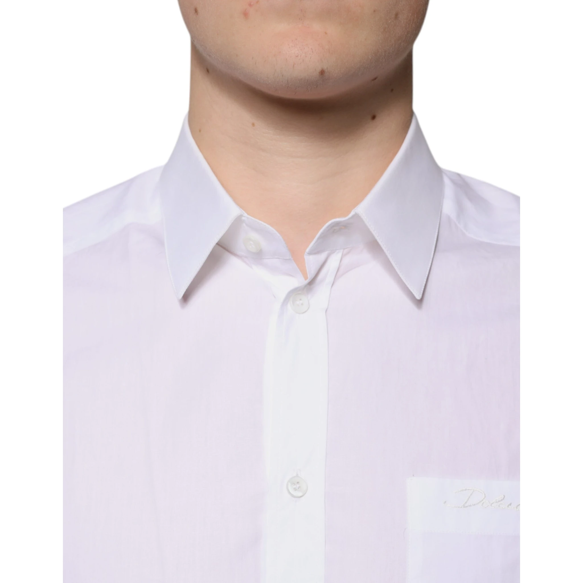 White Cotton Long Sleeves GOLD Dress Shirt