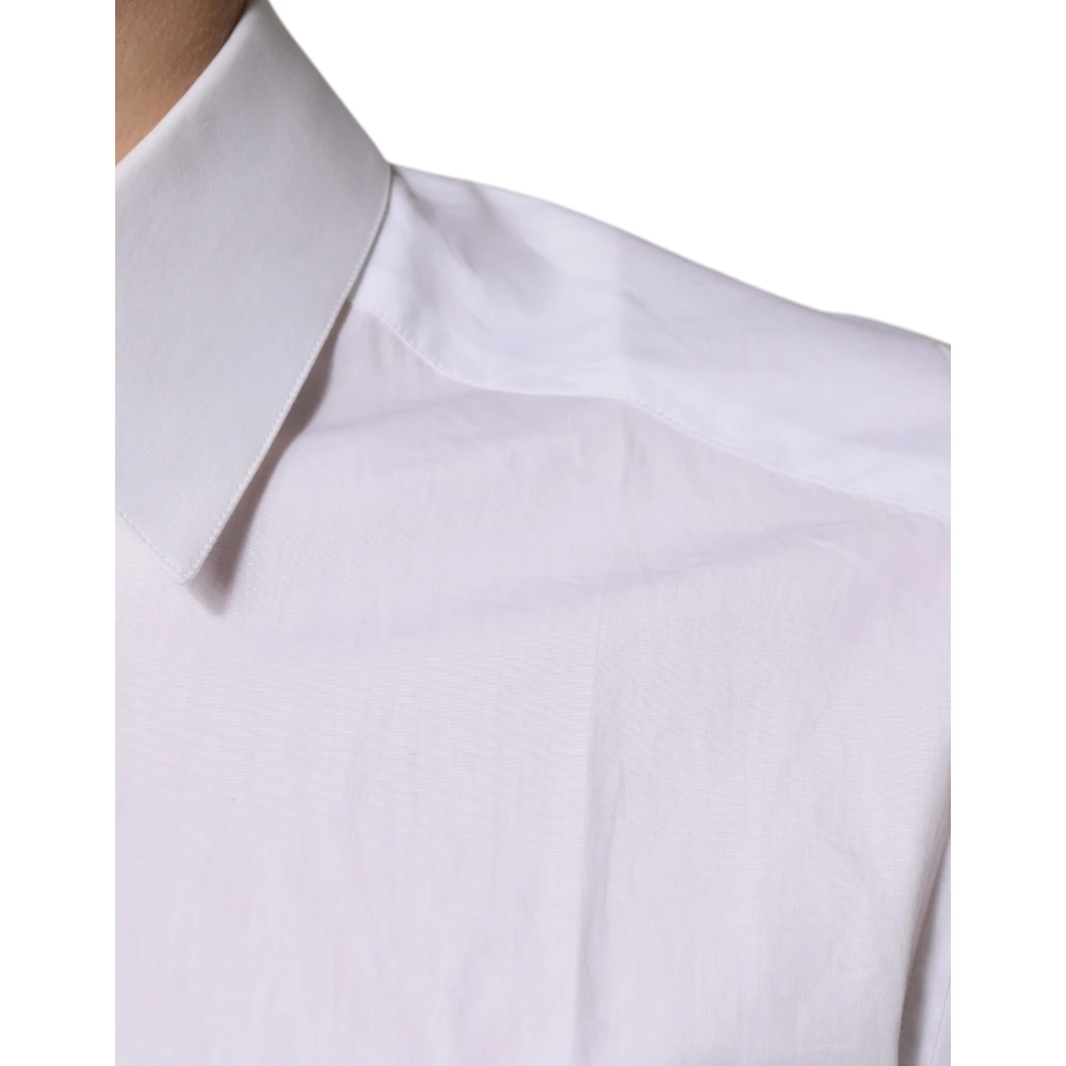 White Cotton Long Sleeves GOLD Dress Shirt