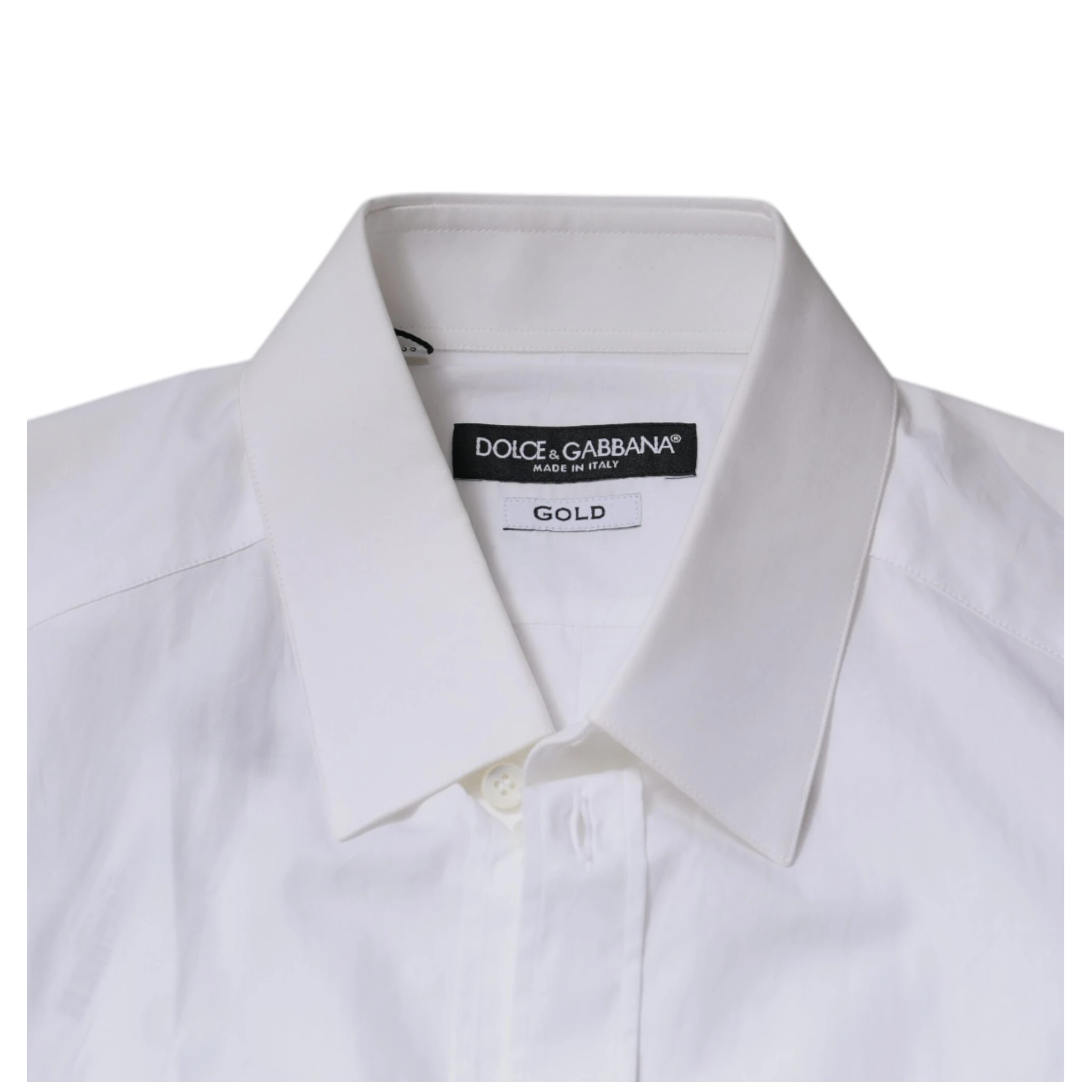 White Cotton Long Sleeves GOLD Dress Shirt