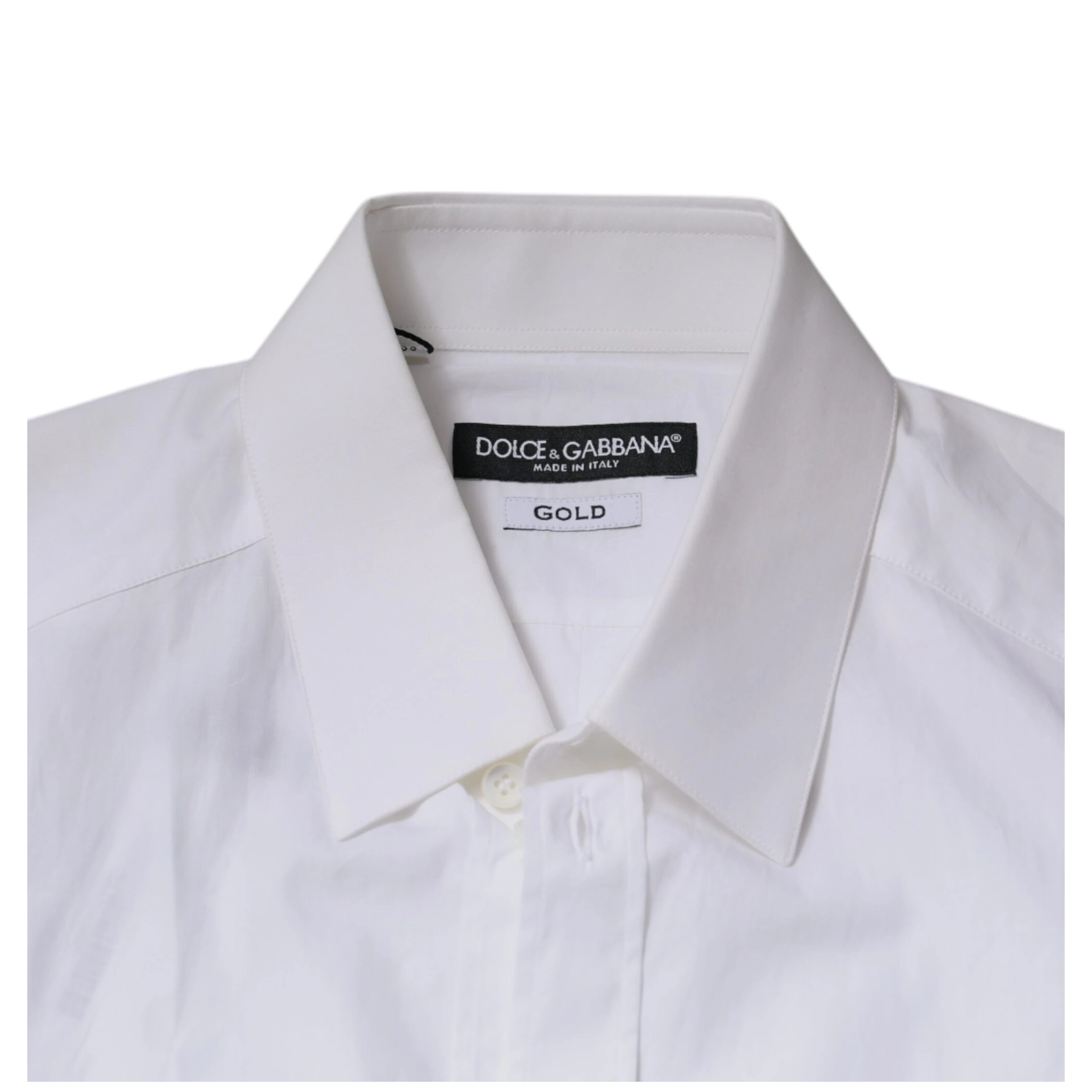 White Cotton Long Sleeves GOLD Dress Shirt