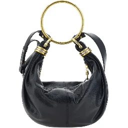Black Calf Leather Bos Taurus Handbag