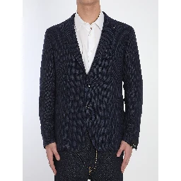 Wool and linen single-breasted jacket