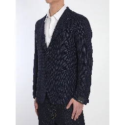 Wool and linen single-breasted jacket