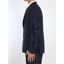 Wool and linen single-breasted jacket