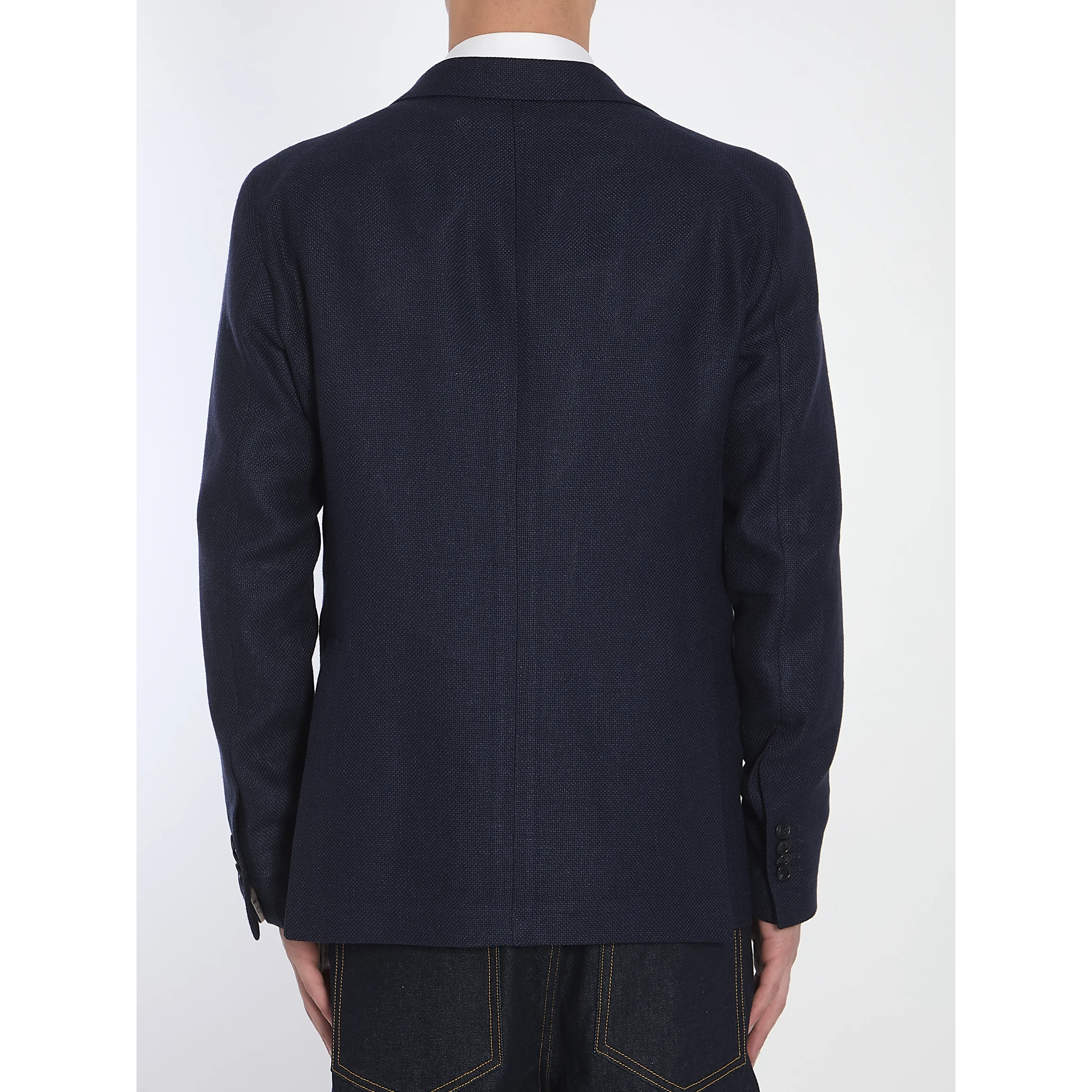Wool and linen single-breasted jacket