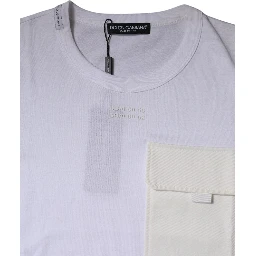 White Cotton Crew Neck Short Sleeves T-shirt