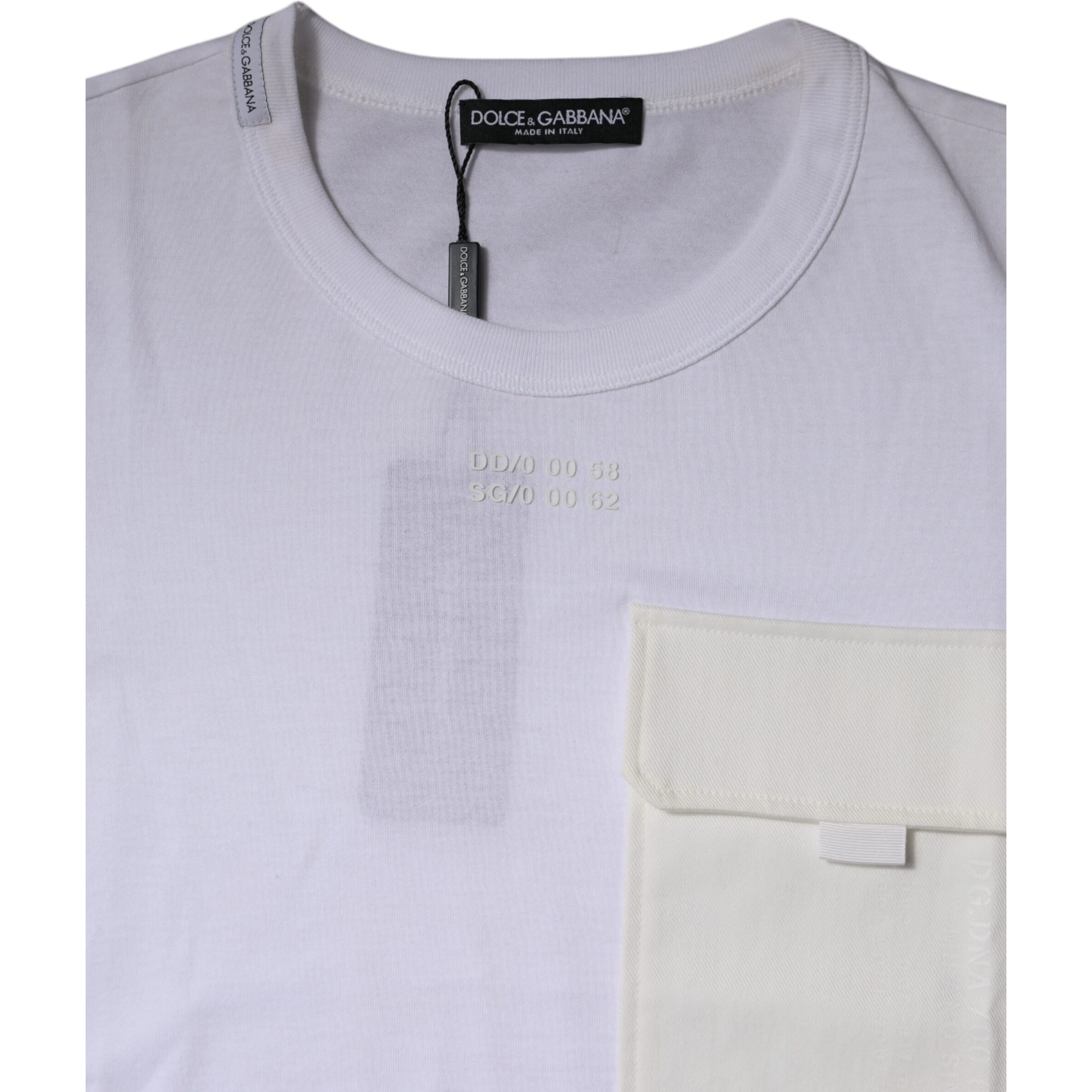 White Cotton Crew Neck Short Sleeves T-shirt