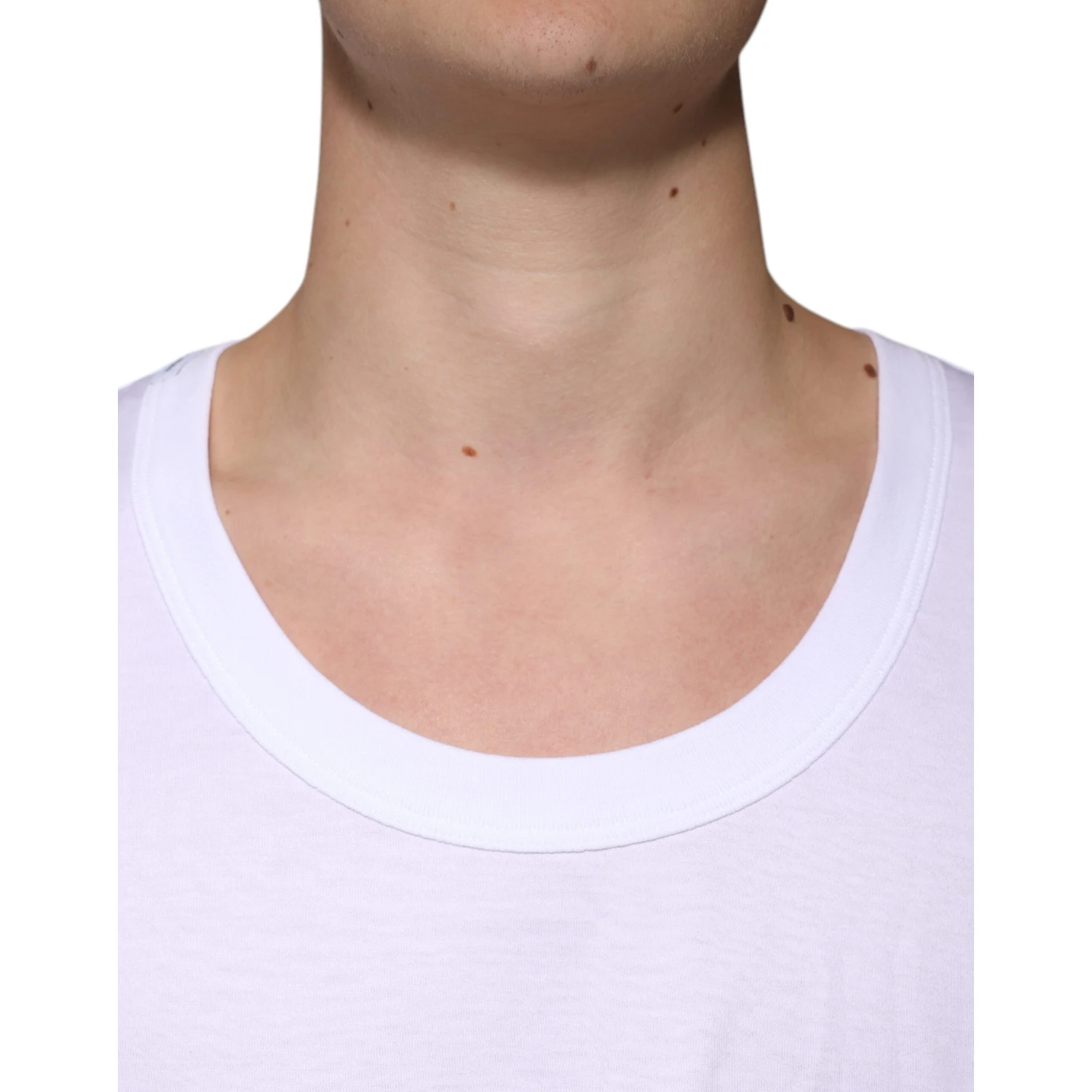 White Cotton Sleeveless Round Neck Tank T-shirt