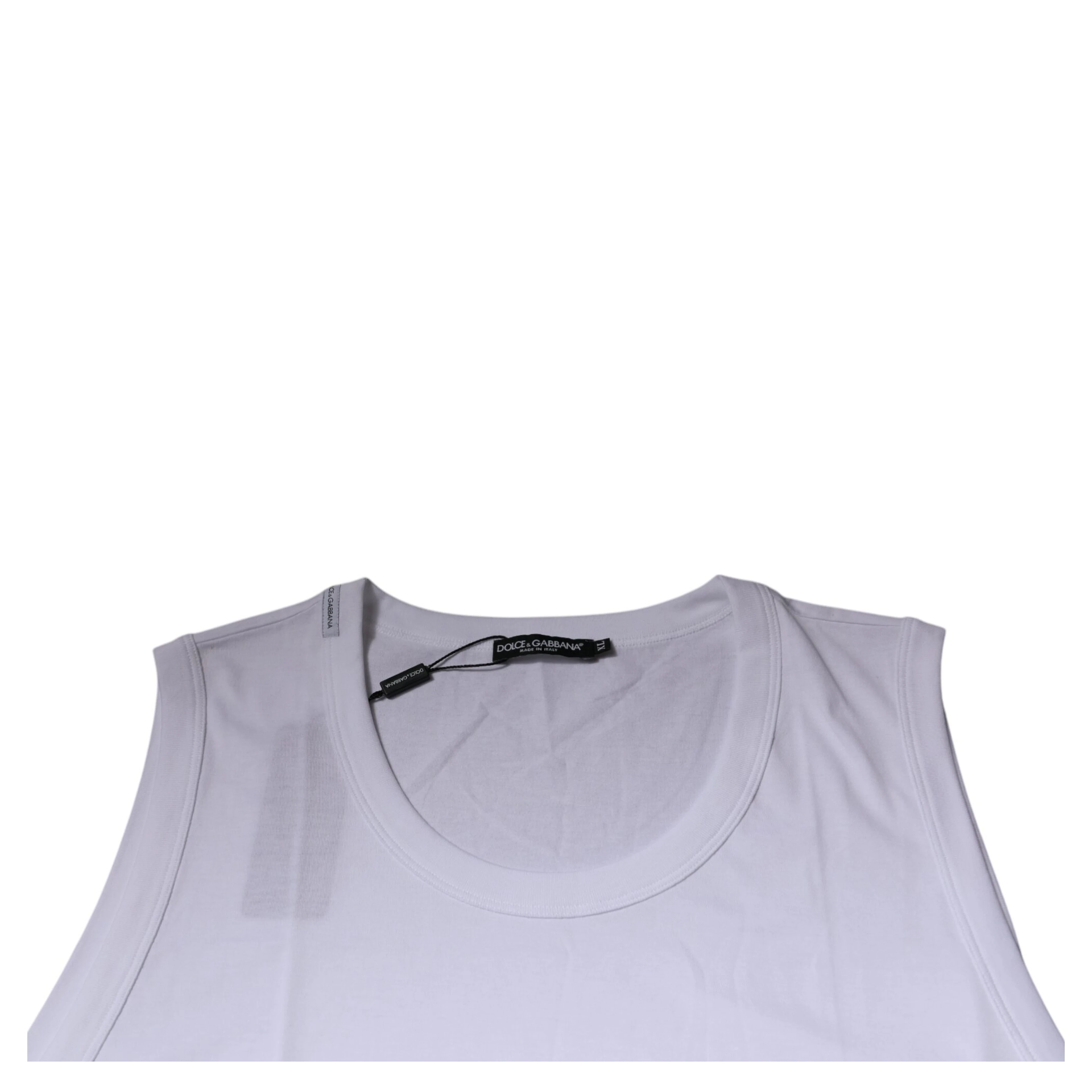 White Cotton Sleeveless Round Neck Tank T-shirt
