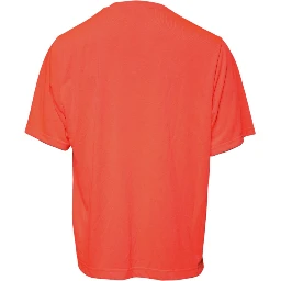 Orange Logo Polyester Crew Neck T-shirt