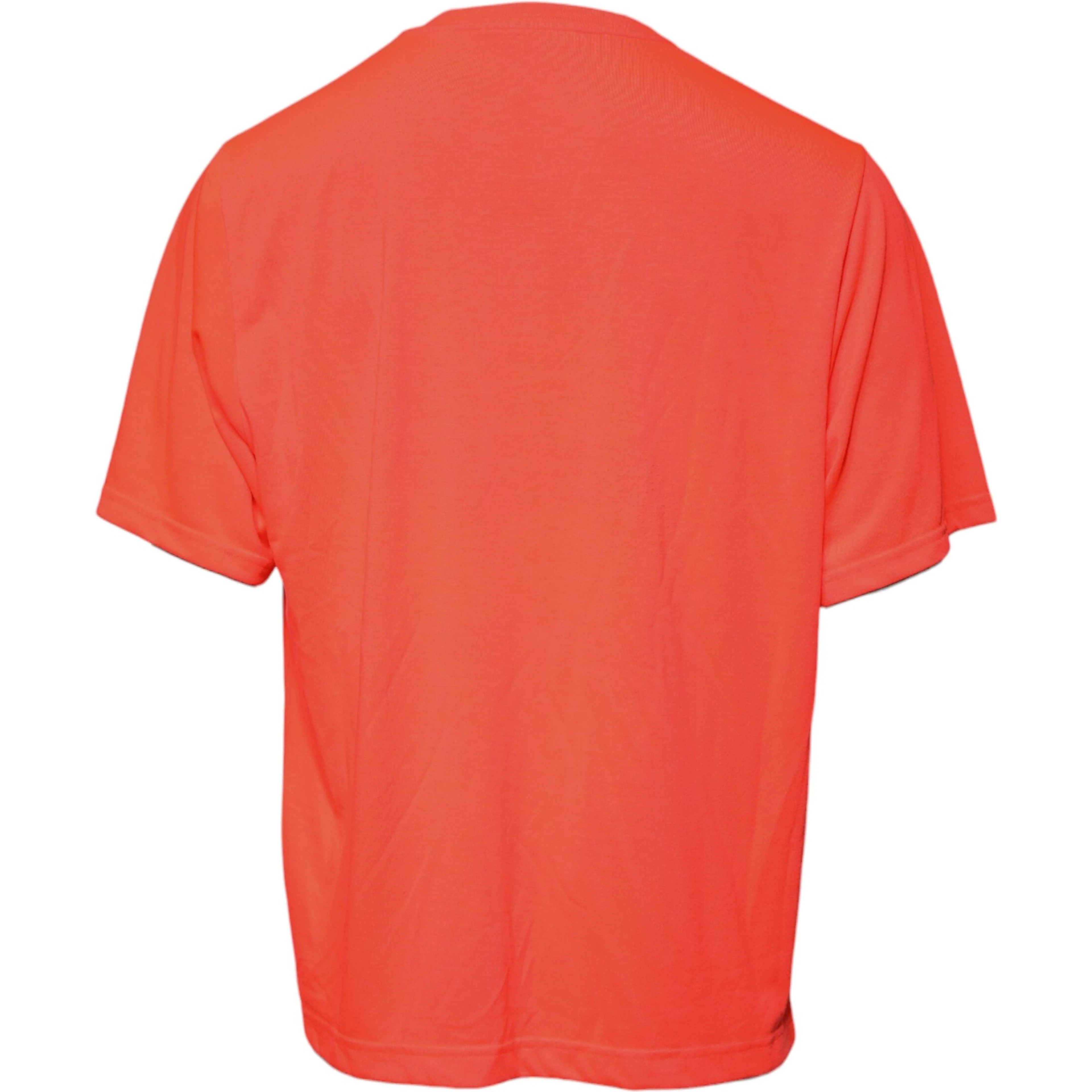 Orange Logo Polyester Crew Neck T-shirt