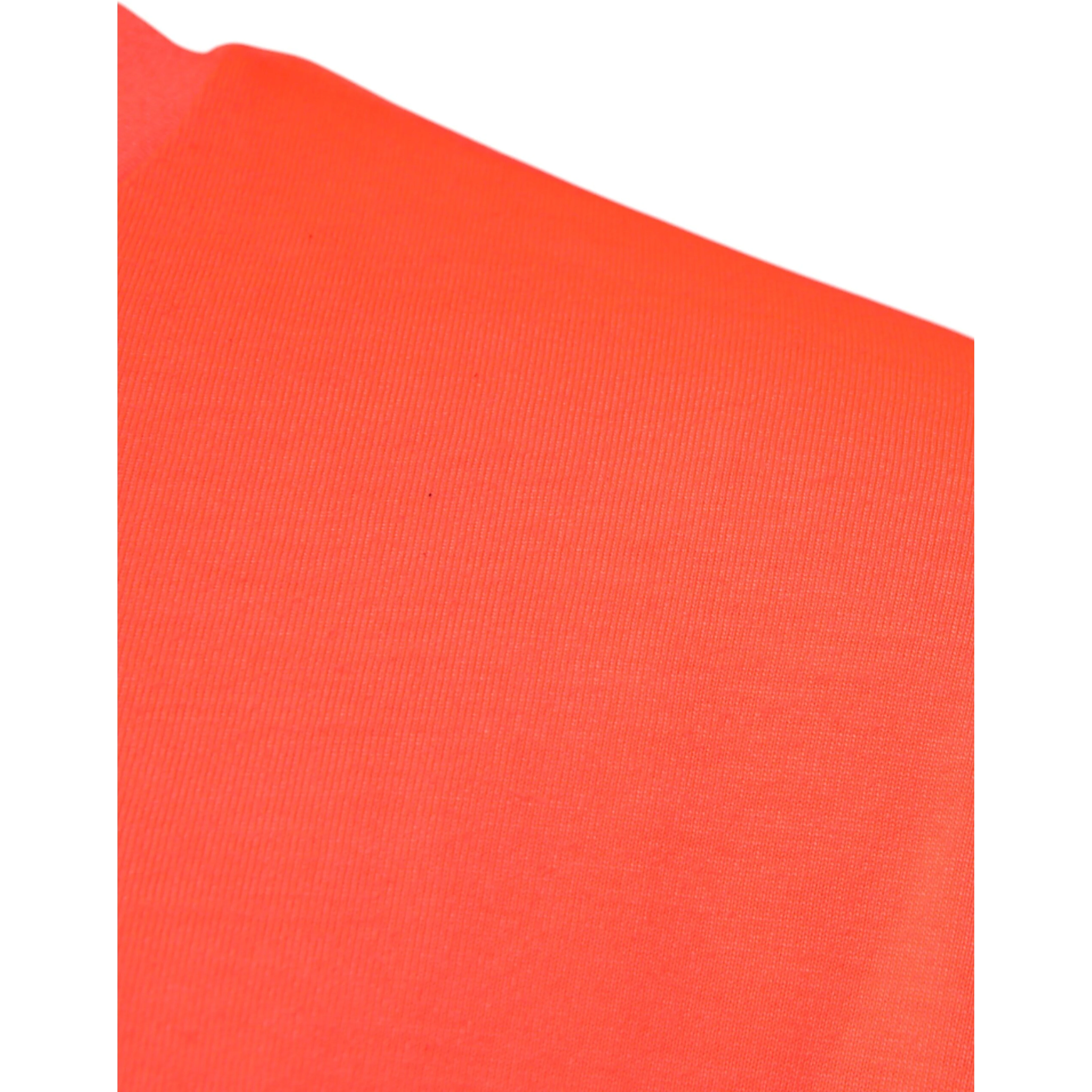 Orange Logo Polyester Crew Neck T-shirt