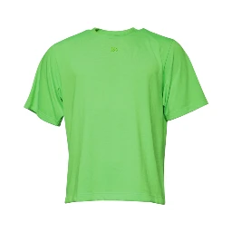 Green Logo Polyester Crew Neck T-shirt