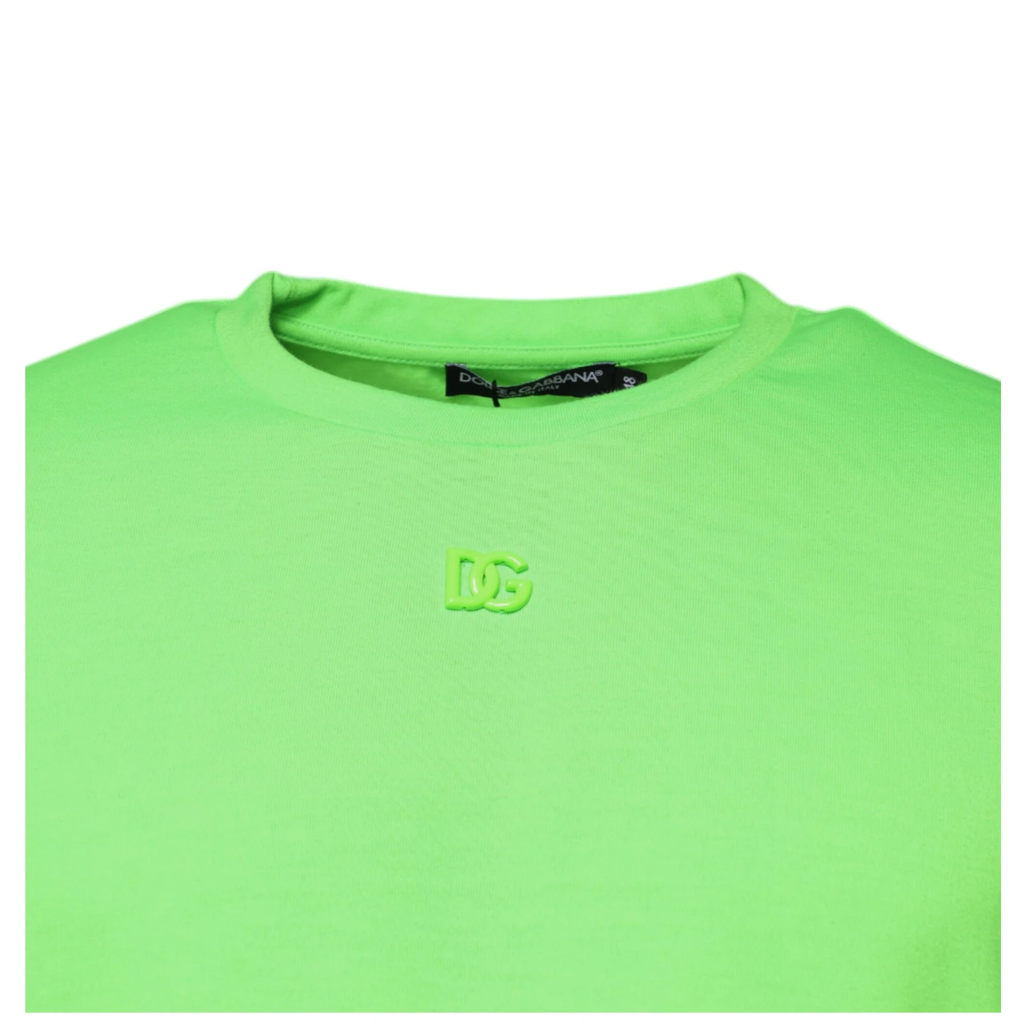 Green Logo Polyester Crew Neck T-shirt