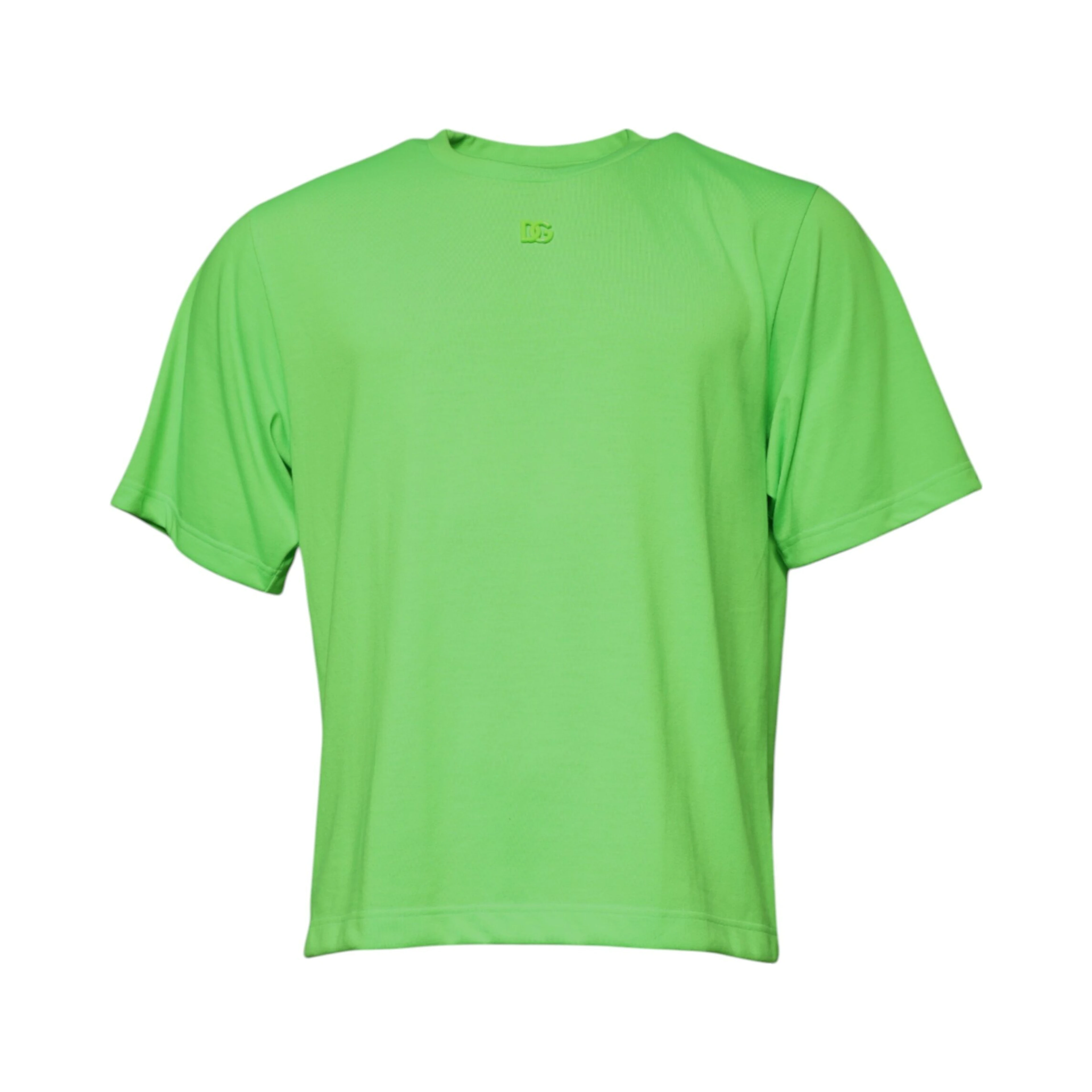 Green Logo Polyester Crew Neck T-shirt