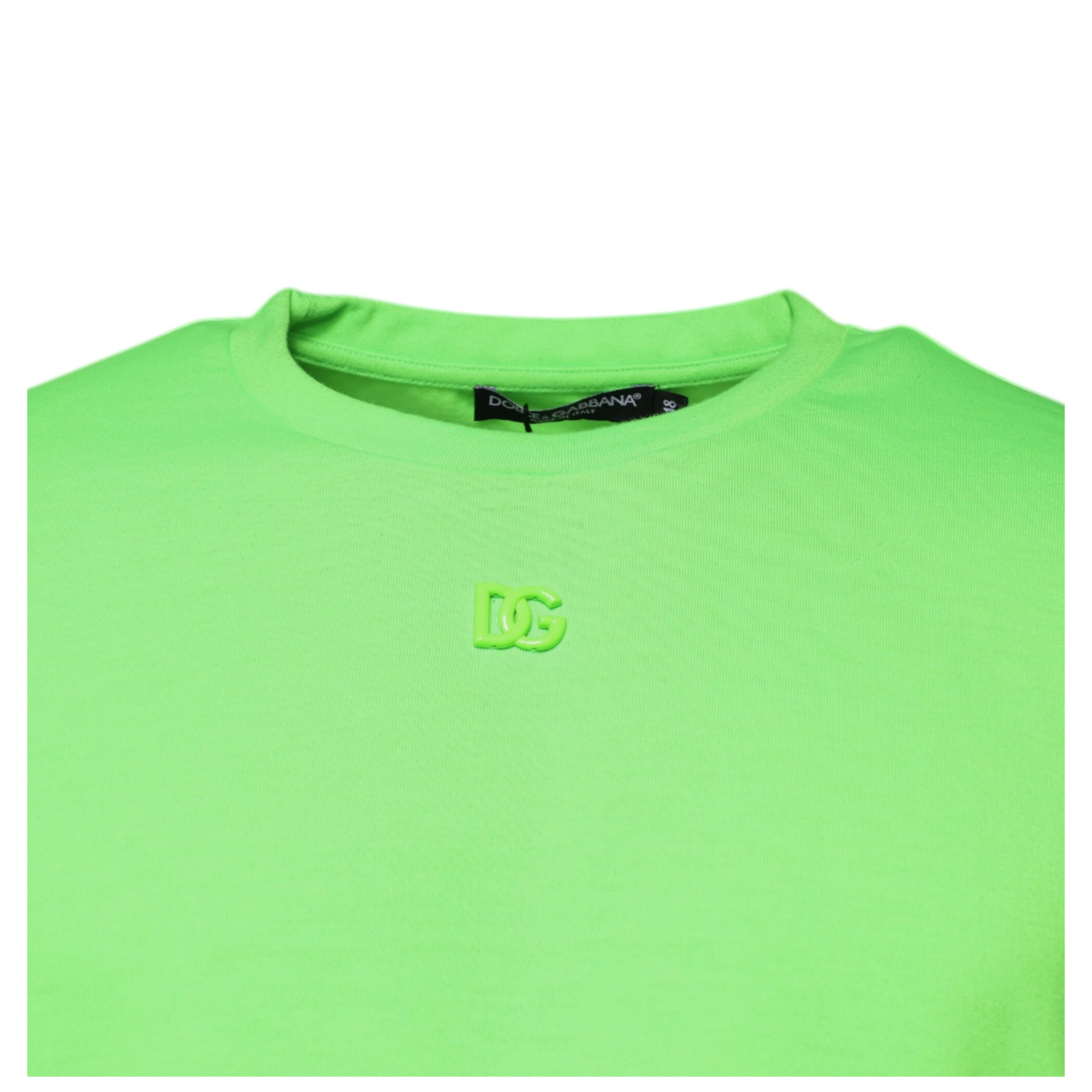 Green Logo Polyester Crew Neck T-shirt