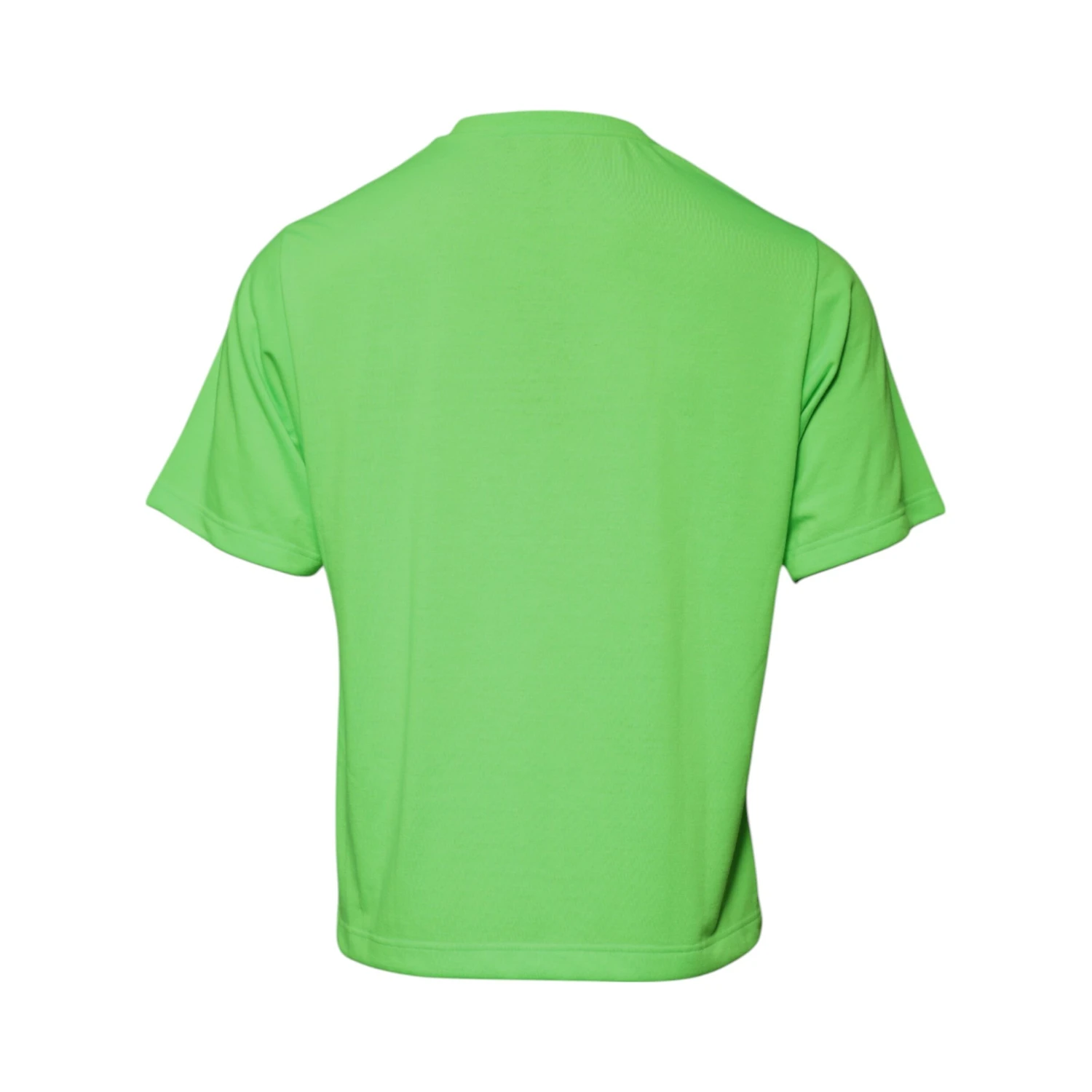 Green Logo Polyester Crew Neck T-shirt