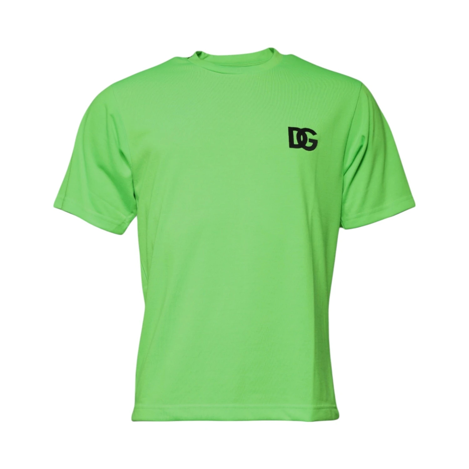 Green Logo Polyester Crew Neck T-shirt