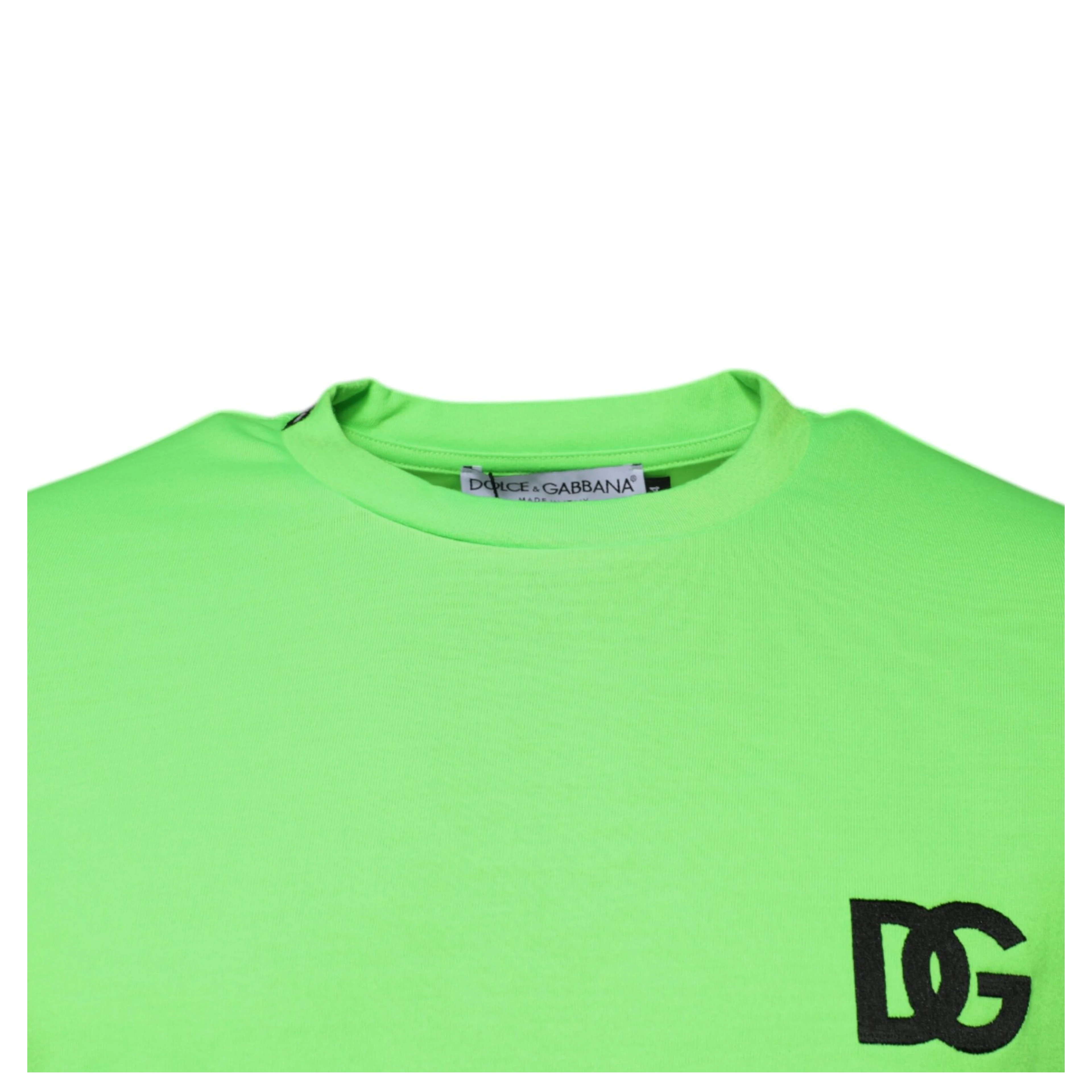 Green Logo Polyester Crew Neck T-shirt