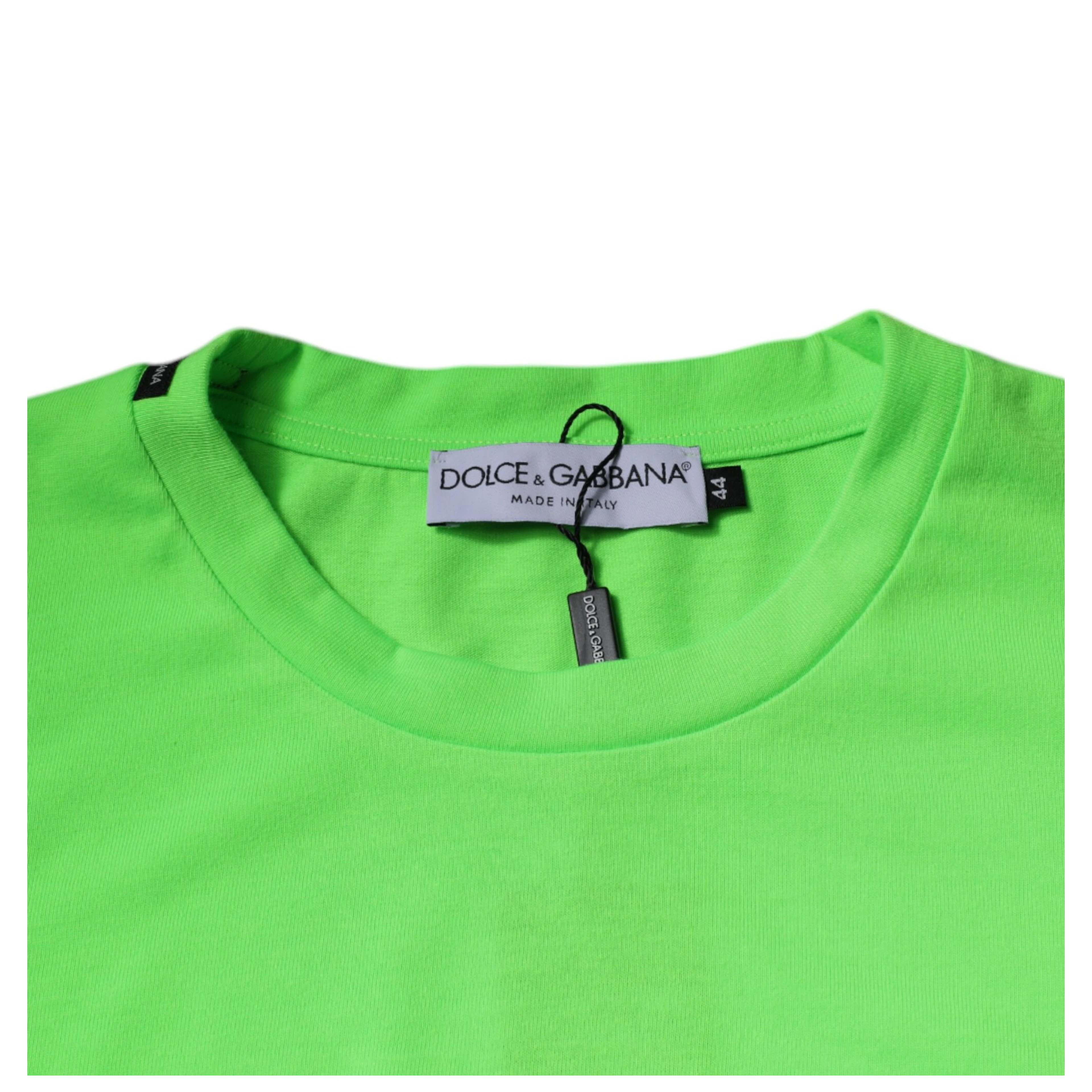 Green Logo Polyester Crew Neck T-shirt
