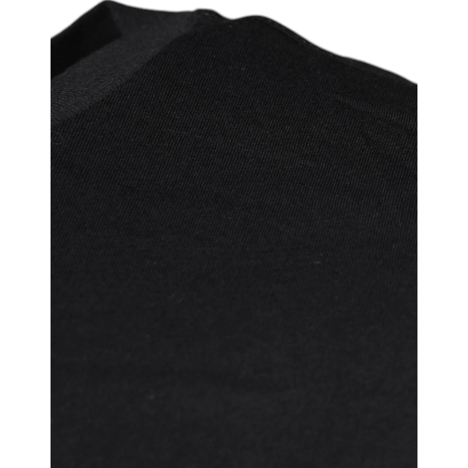 Black Cotton Crew Neck Short Sleeves T-shirt