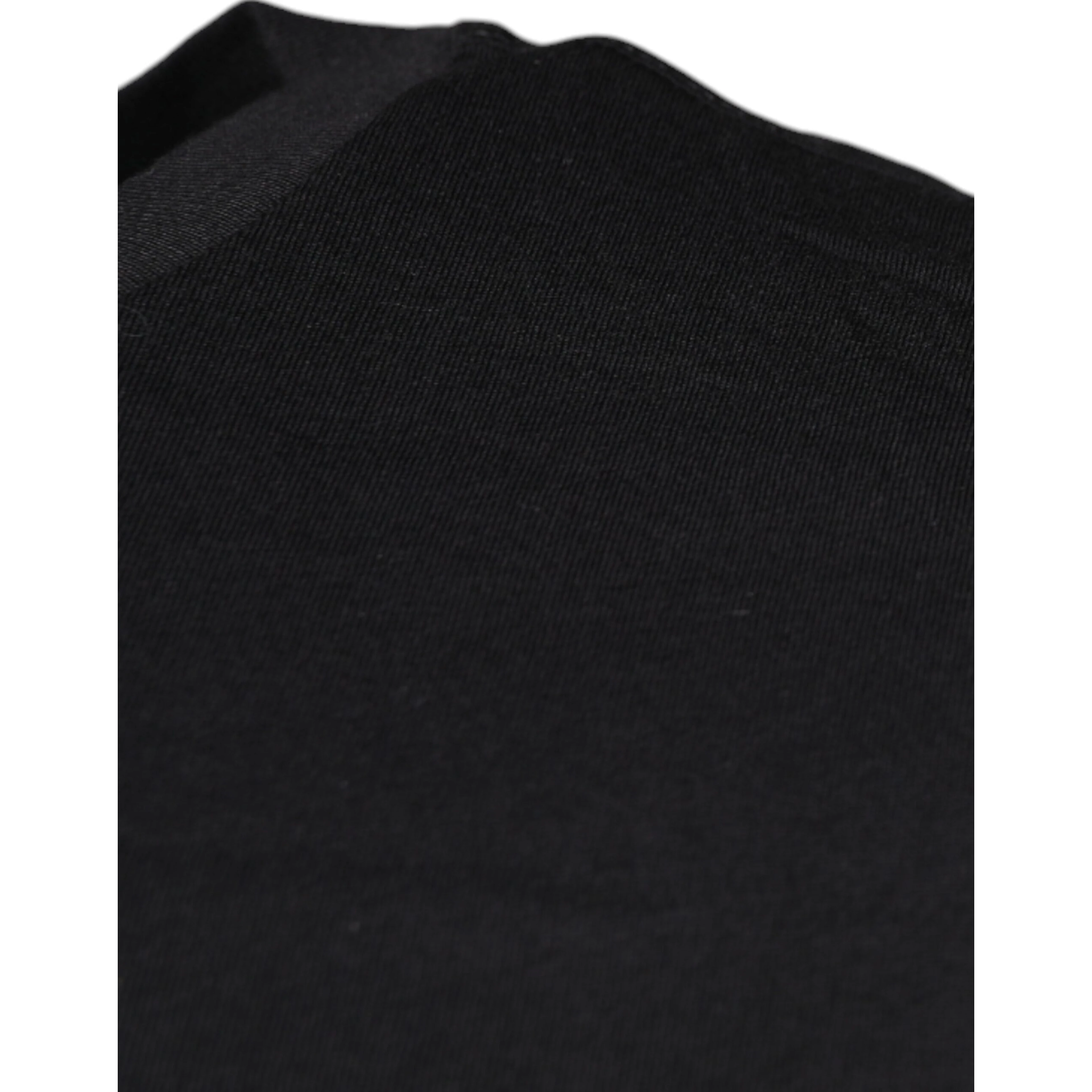 Black Cotton Crew Neck Short Sleeves T-shirt