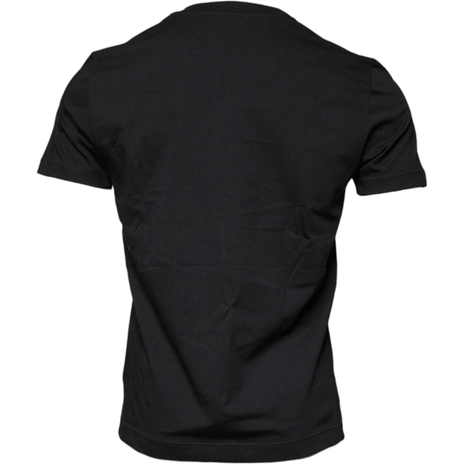 Black Cotton Crew Neck Short Sleeves T-shirt