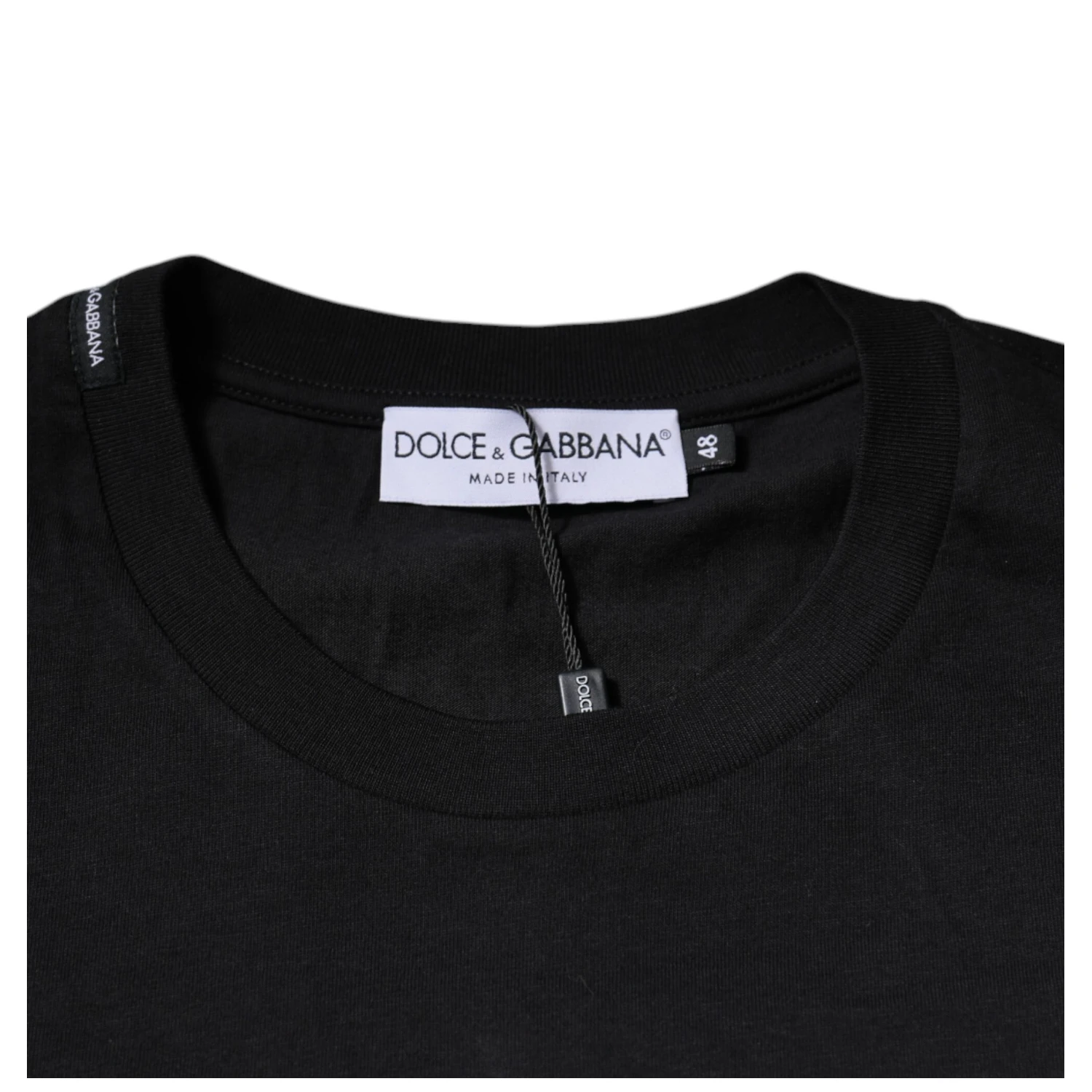 Black Cotton Crew Neck Short Sleeves T-shirt