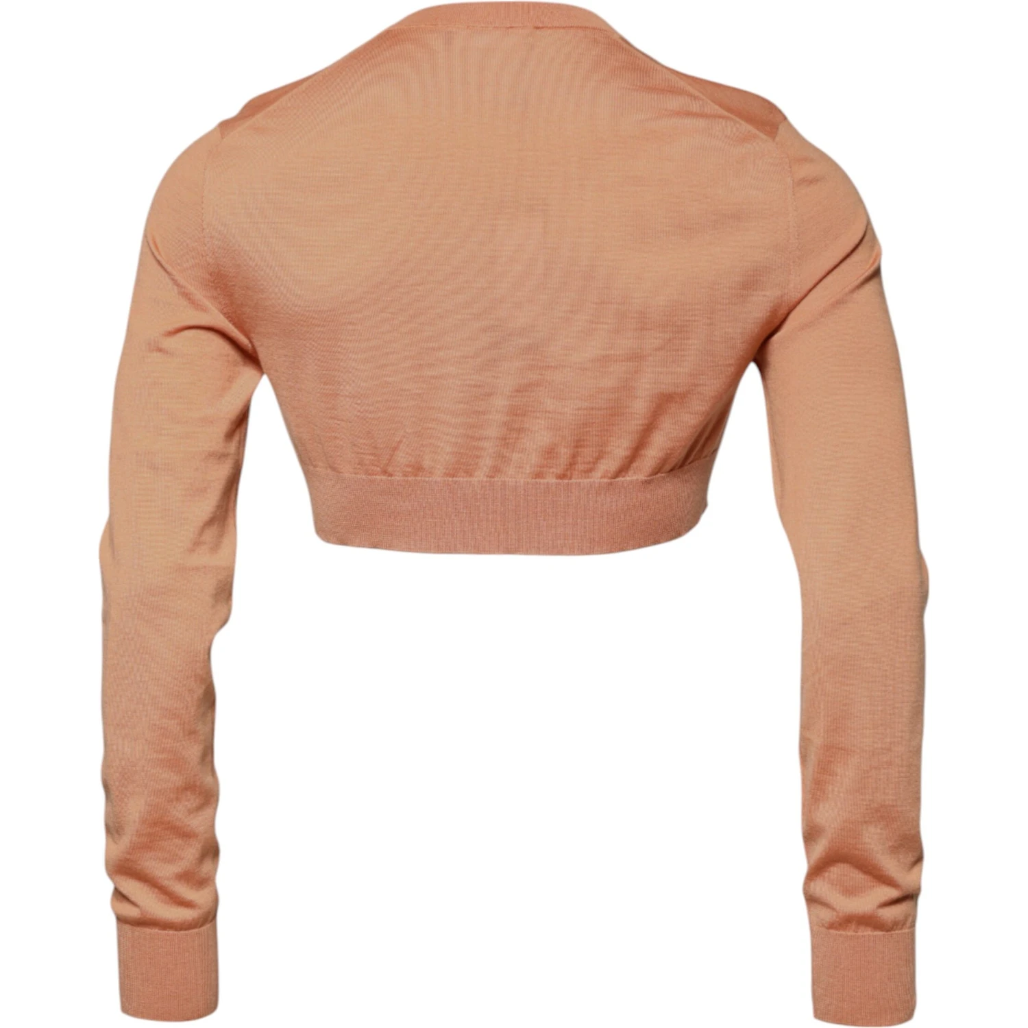 Beige Wool Crewneck Pullover Cropped Sweater