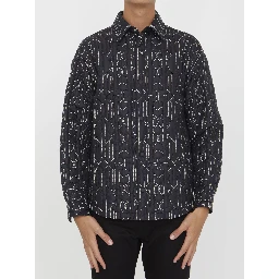 monogram-quilted shirt jacket