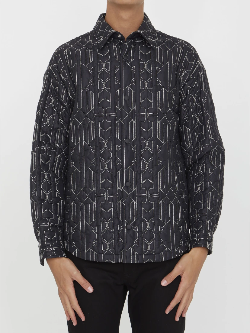 monogram-quilted shirt jacket