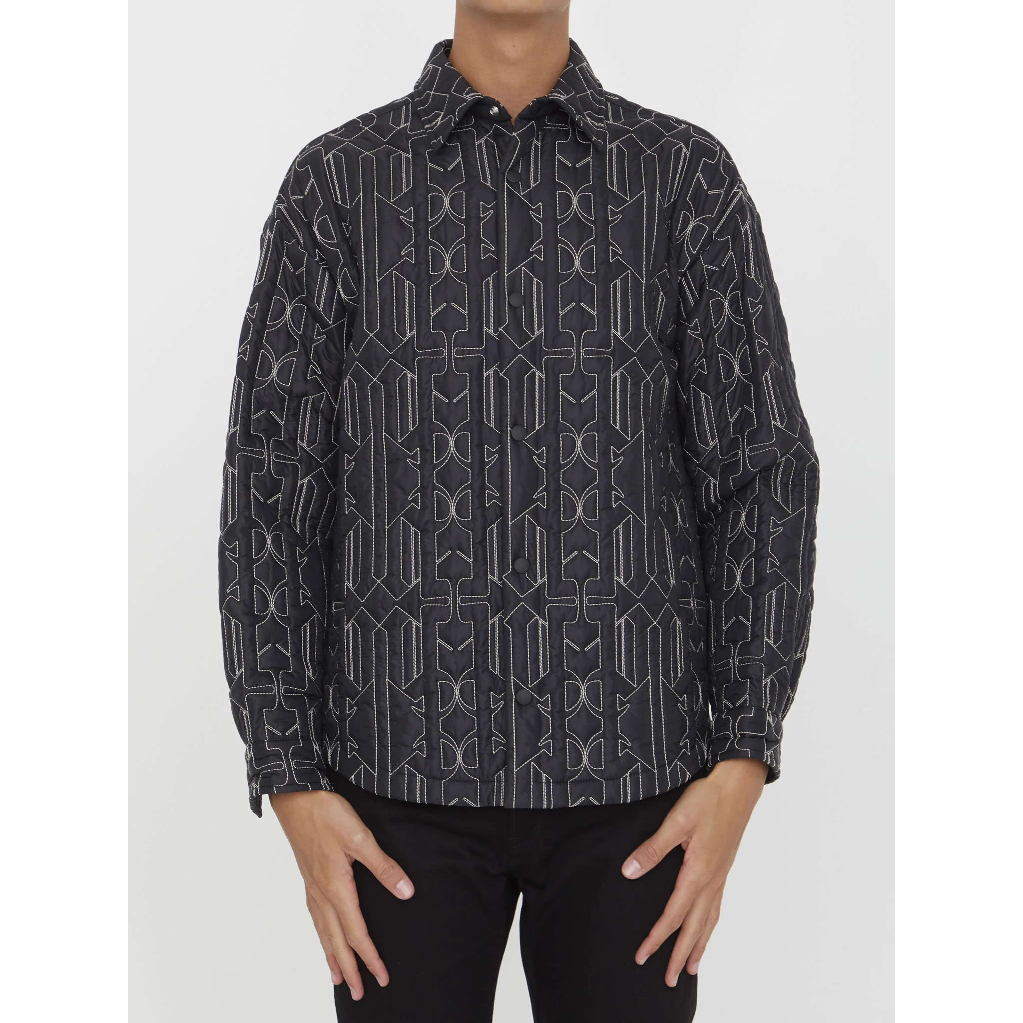 monogram-quilted shirt jacket
