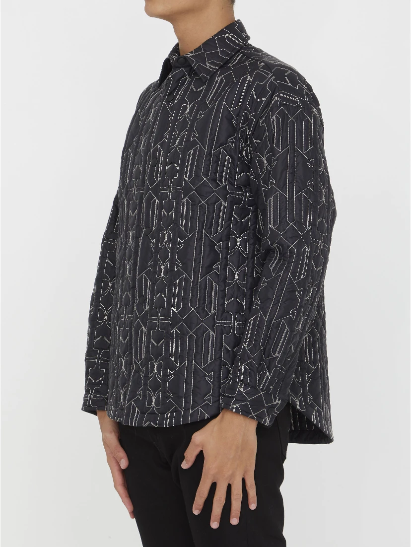 monogram-quilted shirt jacket