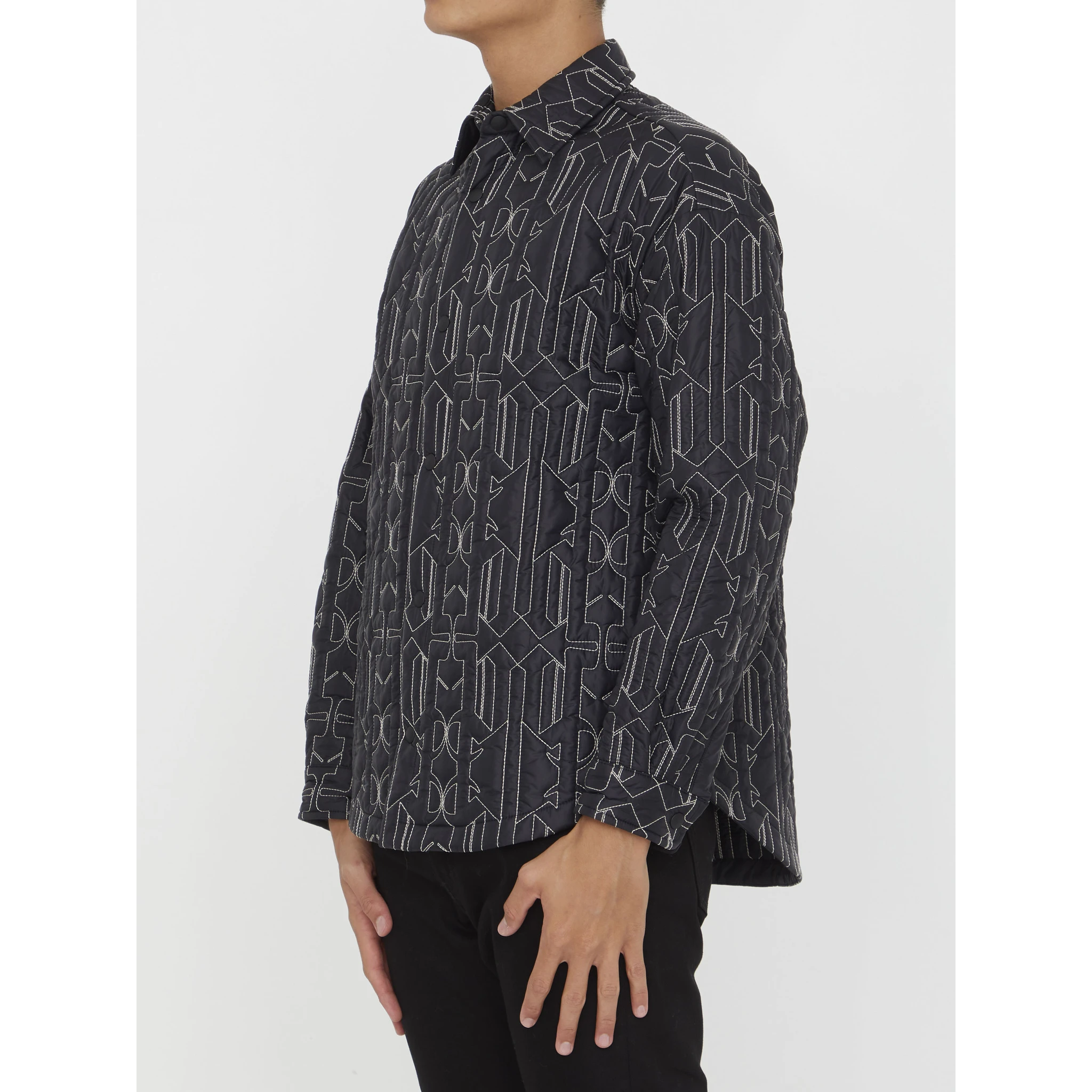 monogram-quilted shirt jacket